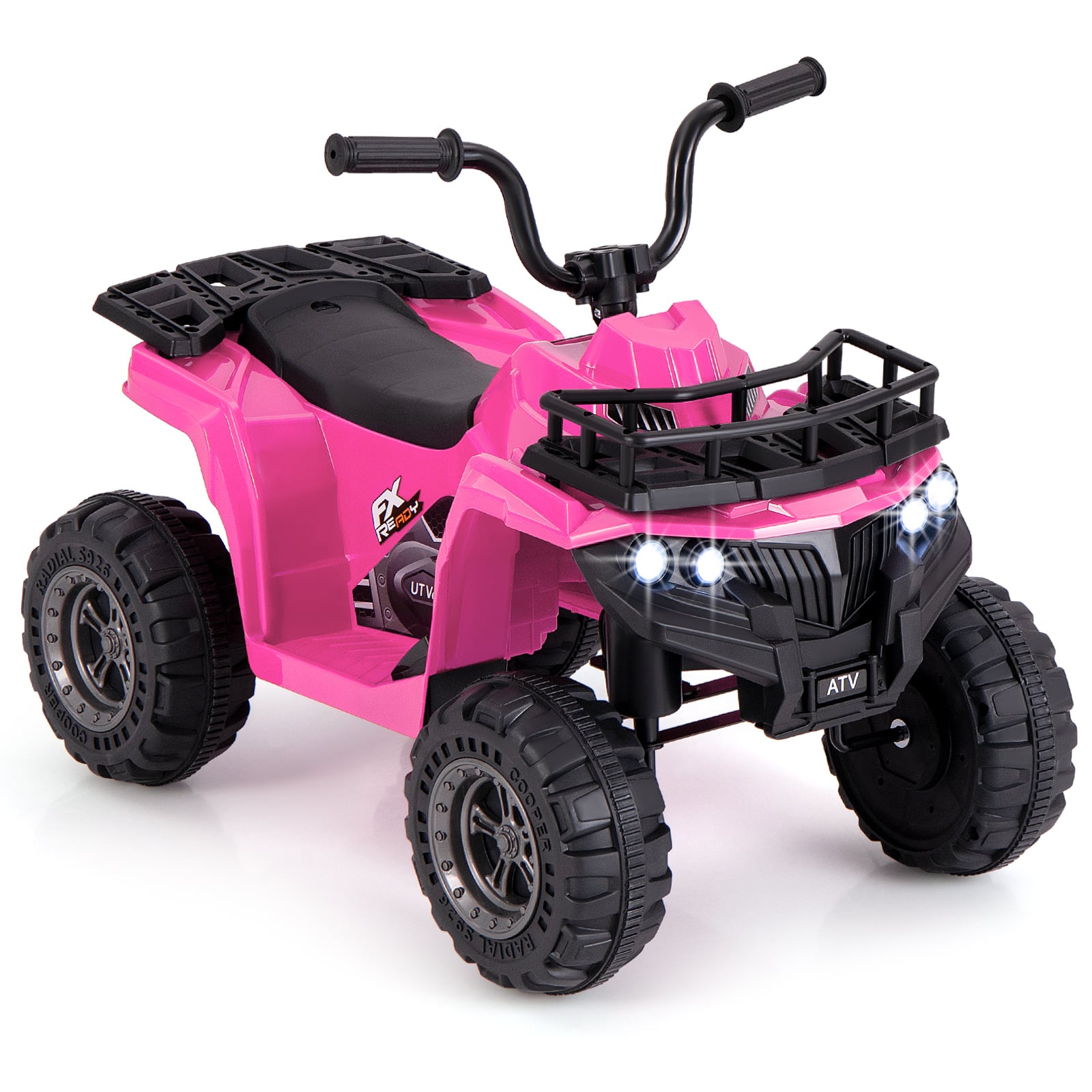 Turvaline 6 V akuga laste elektrimootorratas (ATV) edasi- ja tagasikäiguga, sportlik elektriquad poistele ja tüdrukutele, roosa