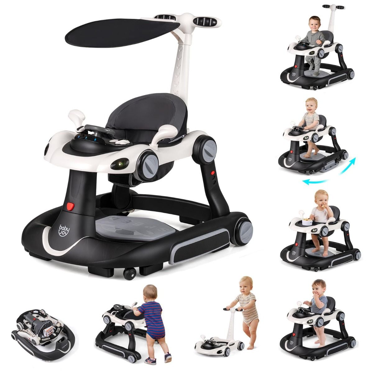 6-ühes beebikäru valge