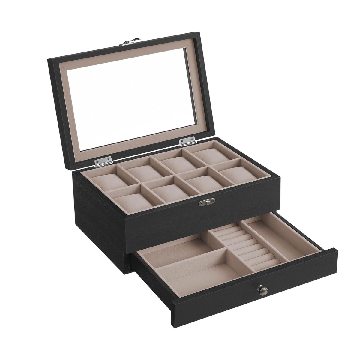 Kellakarp 8 sektsiooniga, täispuidust, must