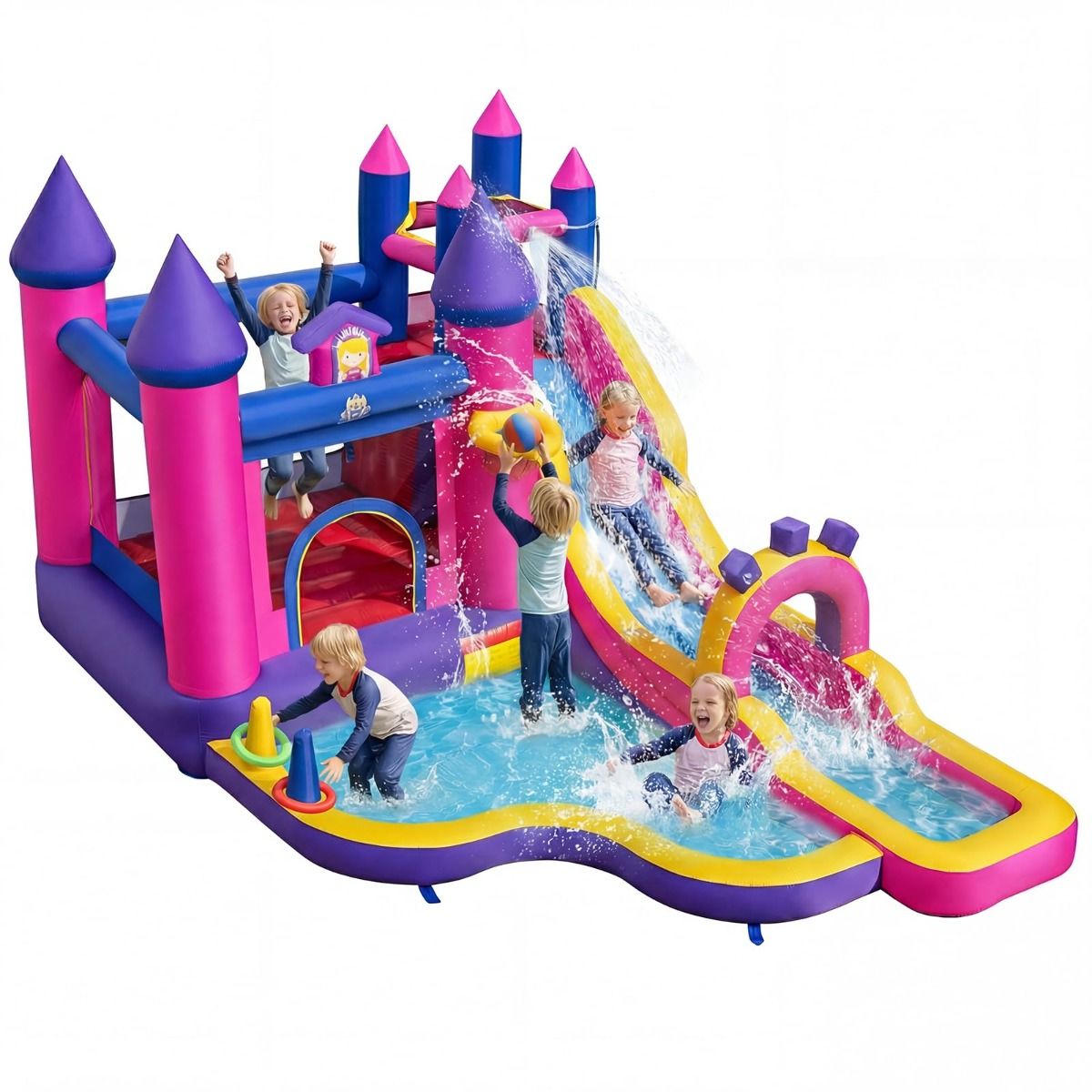 Täispuhutav Printsess Veepark Veeliumägi Pika Liumäe ja Hüppealaga (ilma puhurita)