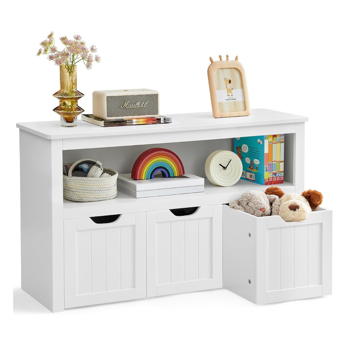 Mänguasjade põrandakapp, 102x30x60cm, valge