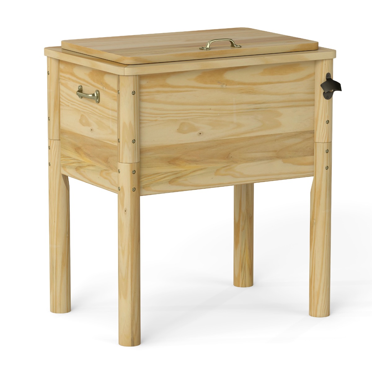 51 l puidust joogijahuti 3 käepideme ja pudeliavajaga terrassijahuti rustikaalne jääkast