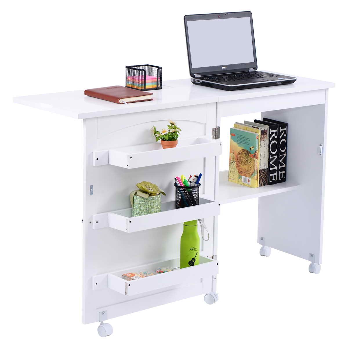 Kokkupandav kirjutuslaud, mitmeotstarbeline laud, valge