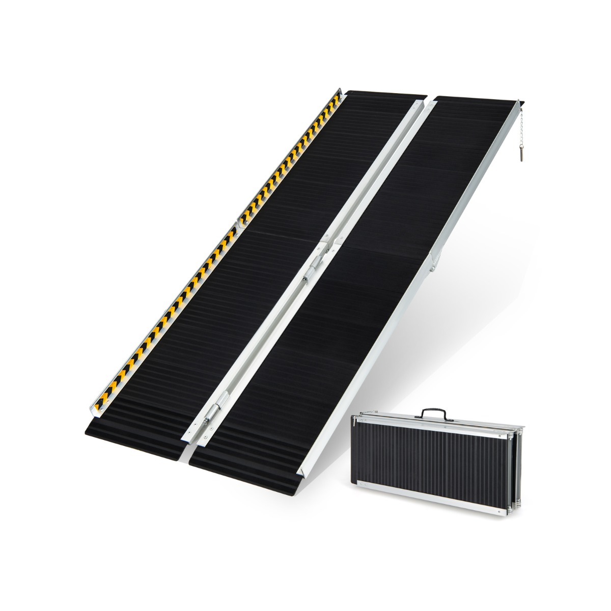 183 x 74 cm ratastooliramp kerge libisemisvastane kokkupandav ramp kuni 272 kg kandevõimega alumiinium