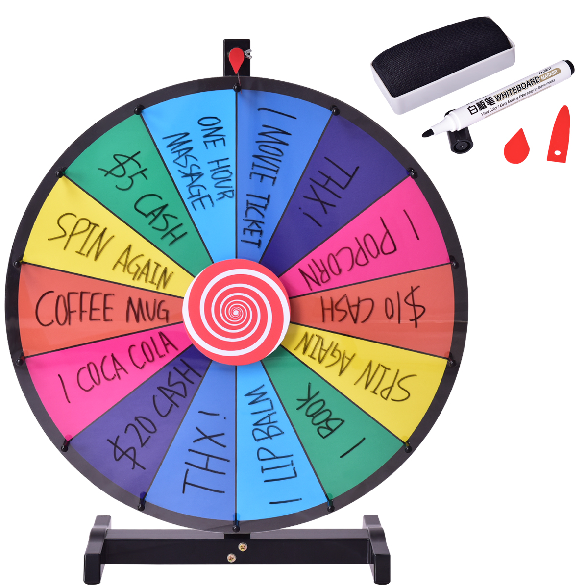 24" õnneratta mänguasja värviratta mängud loteriimängudeks sõnamängudeks φ60cm