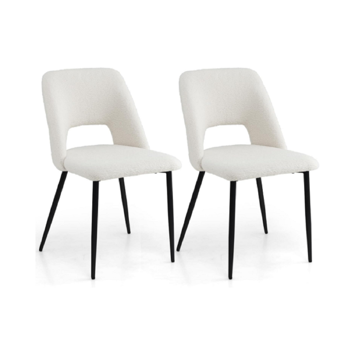 2 söögitoa tooli komplekt polsterdatud seljatoega köögitoolid 48,5 x 57 x 85 cm beež