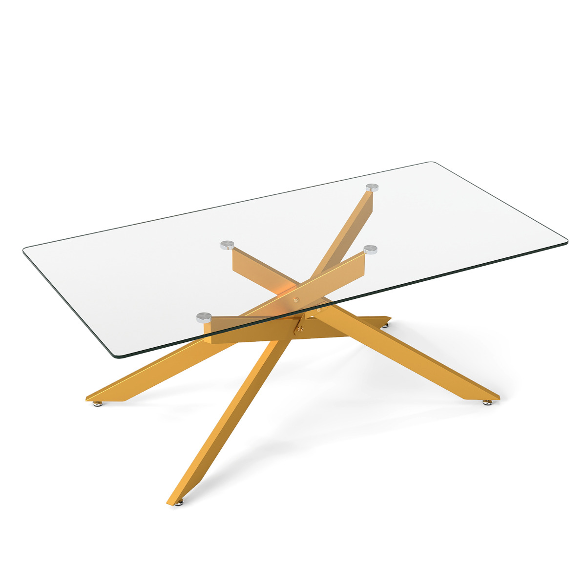 Kuldne klaasist kohvilaud 120x60x45,5 cm