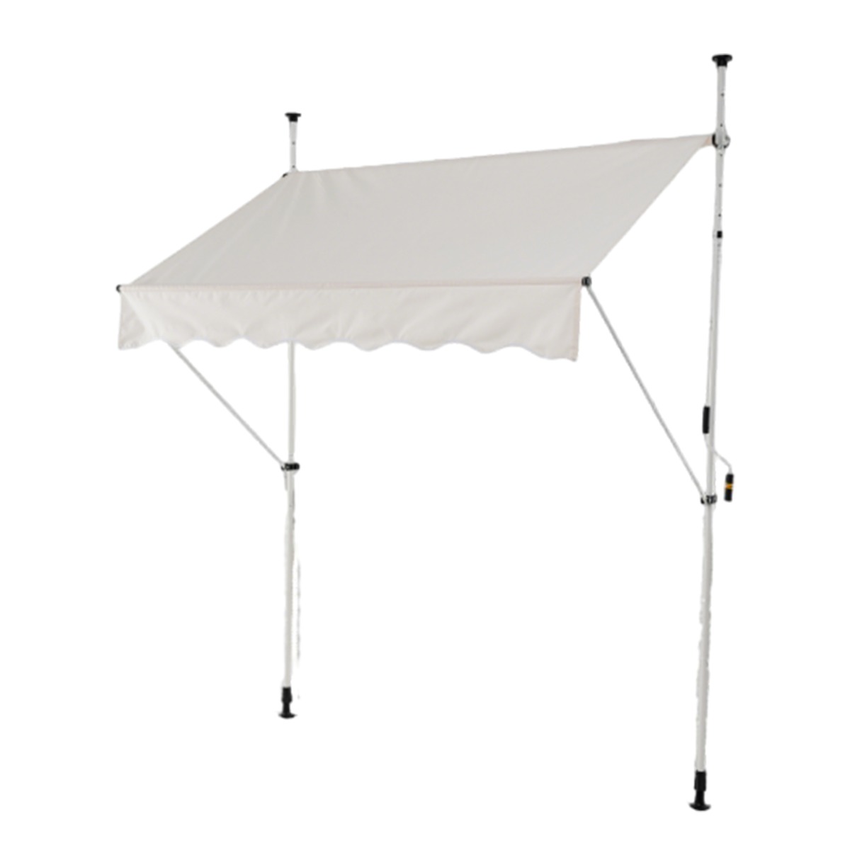 Klemmmarkiis rõdumarkiis ilma puurimiseta käsivändaga kõrguse reguleerimine uv-kindel 200 cm valge