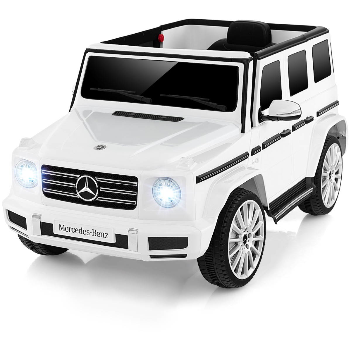 Elektriauto lastele Mercedes Benz G500 lasteauto elektriline puldiga valge