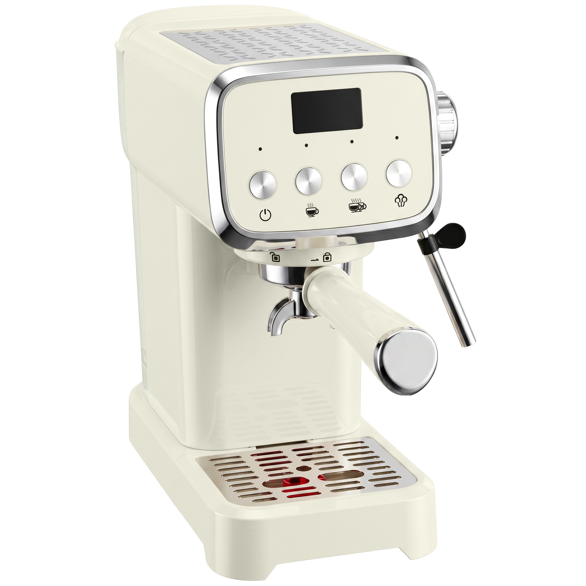 20 baari portafiltriga espressomasin piimavahustaja ja 1,2-liitrise eemaldatava veepaagiga espresso valmistamiseks