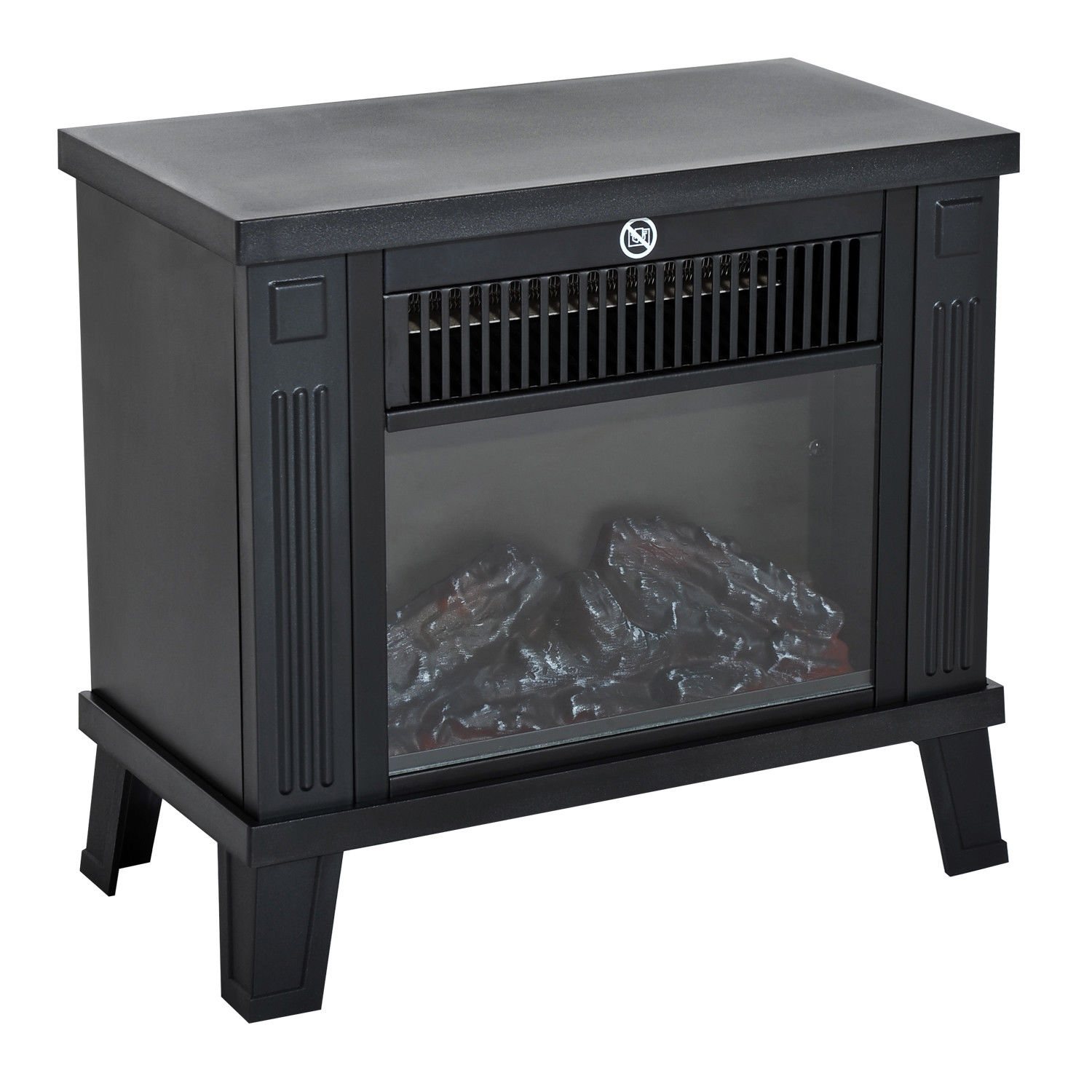 Elektrikamin, eraldiseisev kamin leegiefektiga, 600/1200W, metall, must, 34x17x31 cm