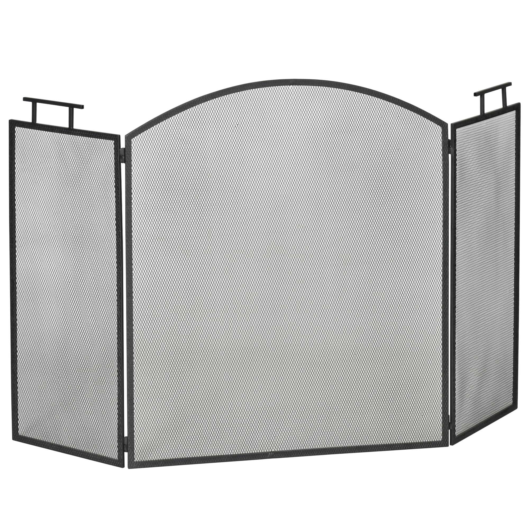 Kokkupandav Tulekaitse Ekraan, Kamina Tulekaitse Ekraan, Tulekilp, Kamina Tulekaitse Ekraan, Pliidi Kaitseekraan, Metall, 110 x 24 x 76,5 cm, Must