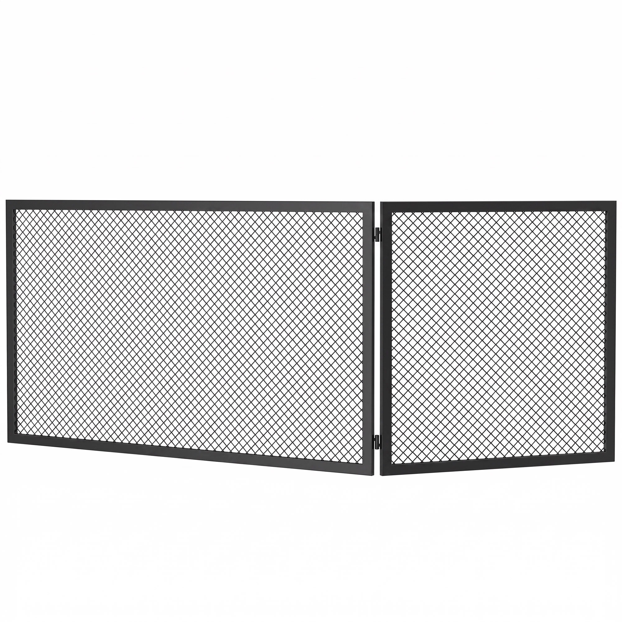 Kaminakaitse, kokkupandav metallist sädemekaitse elutuppa, magamistuppa, 141 × 50cm, must