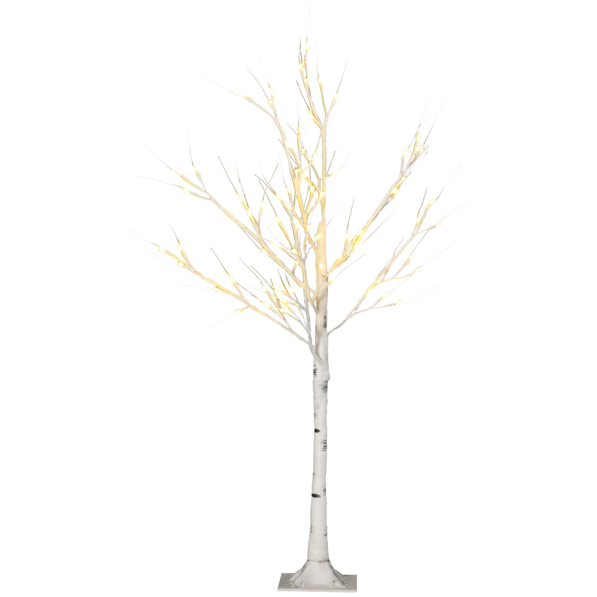 Kunstpuu, kunstkask, LED-valgustusega, soe valge, realistlik valge koor, 17P x 17L x 120K cm