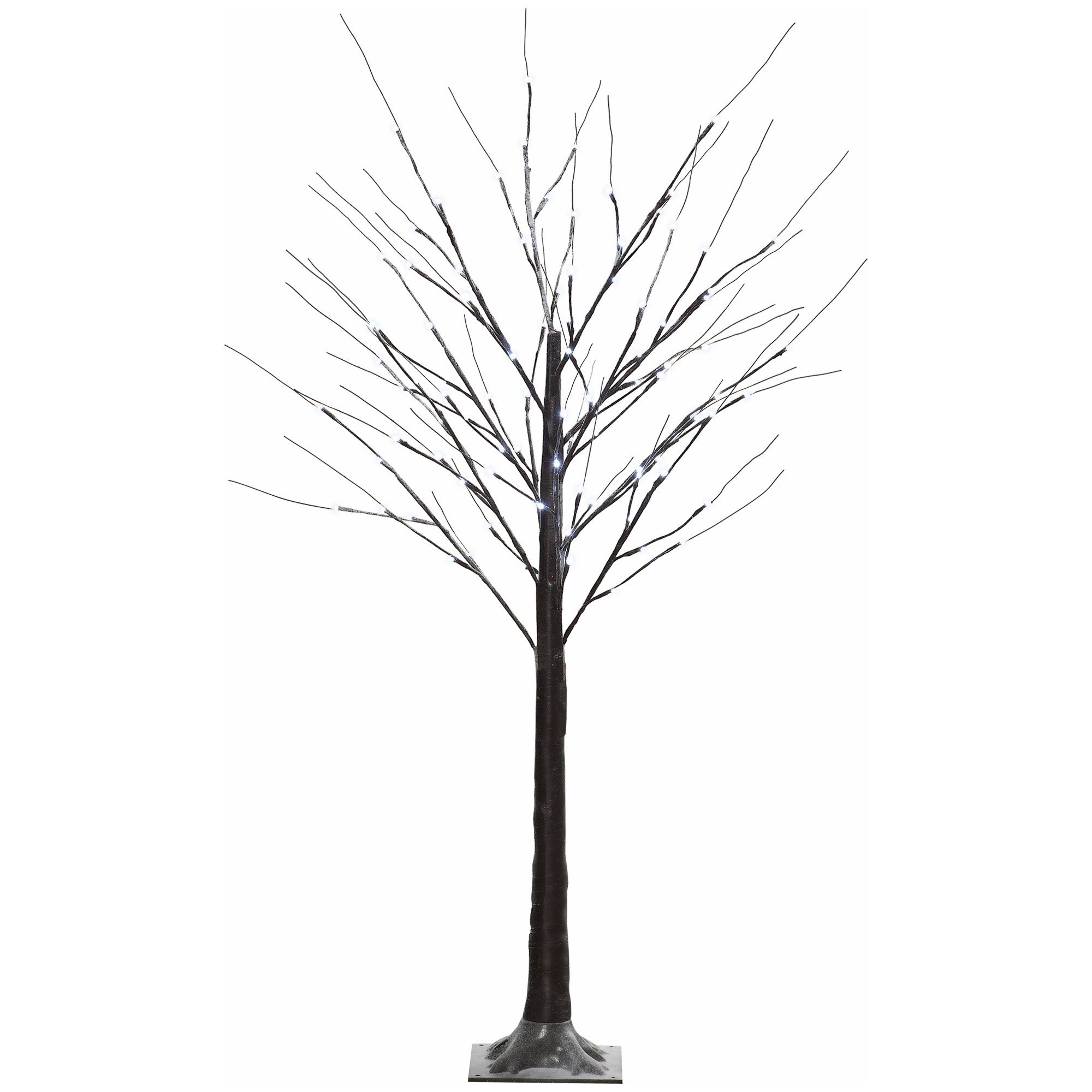 Kunstlik kasepuu LED-valgustusega, 96 jaheda valge mikro-LED-i, 150 cm, pruun