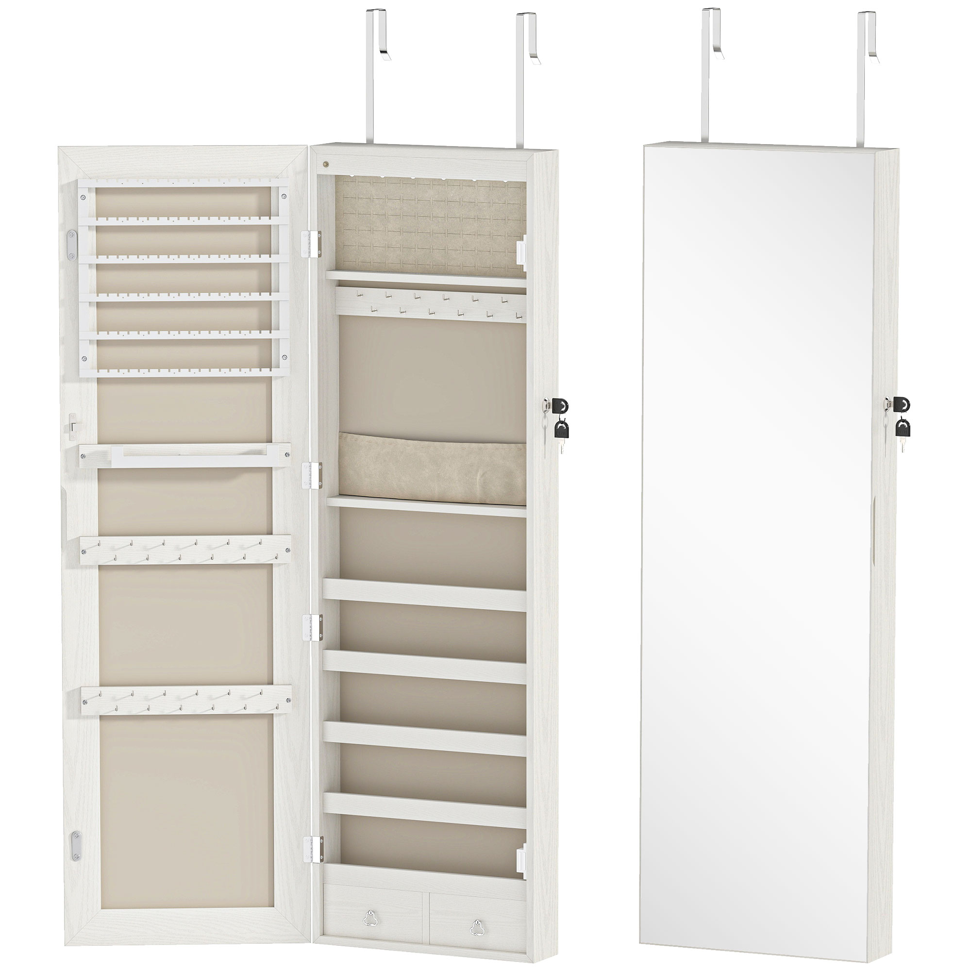 Ehtekapp LED-peegliga, seinakapp, seina-/uksekinnitusega, MDF
