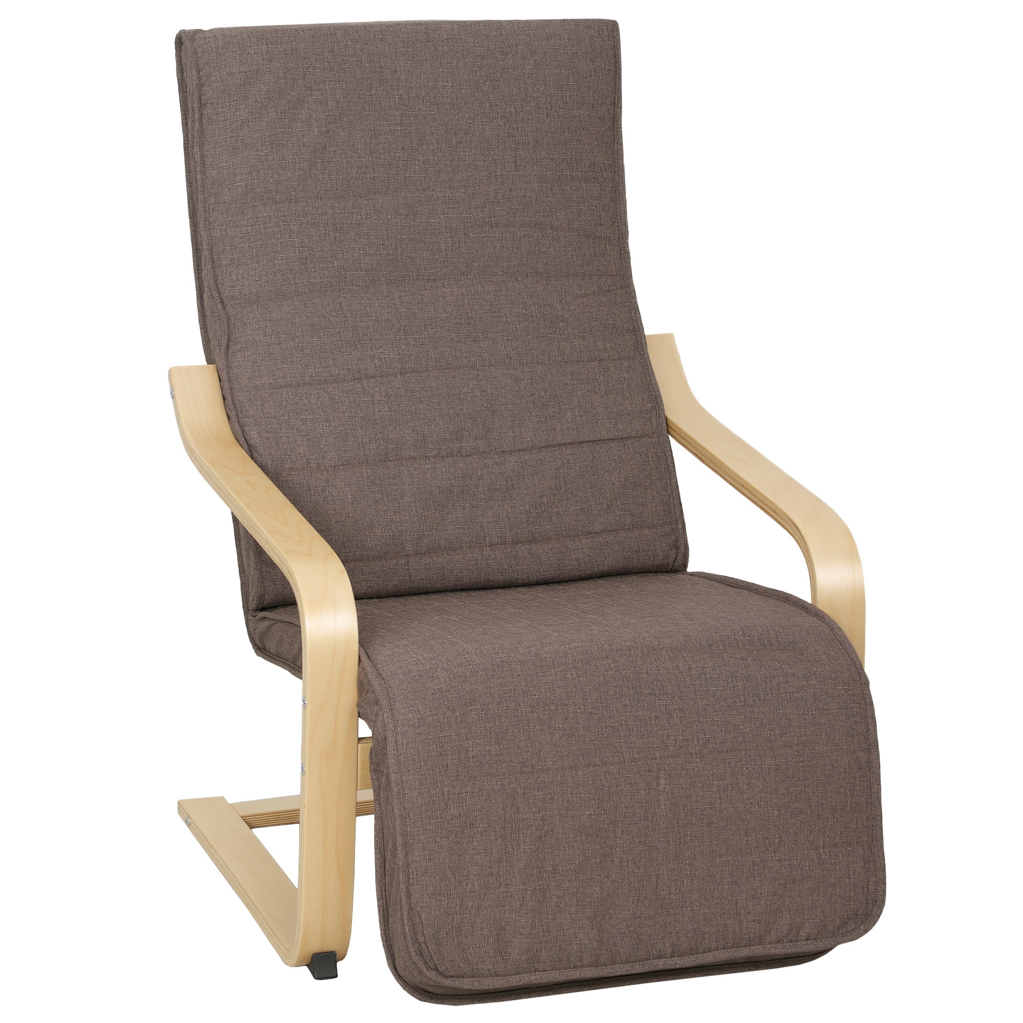 Aktsenttool, tugitool reguleeritava jalatoega, kasepuidust raam, kuni 120 kg, 66,5 x 94 x 100 cm, pruun