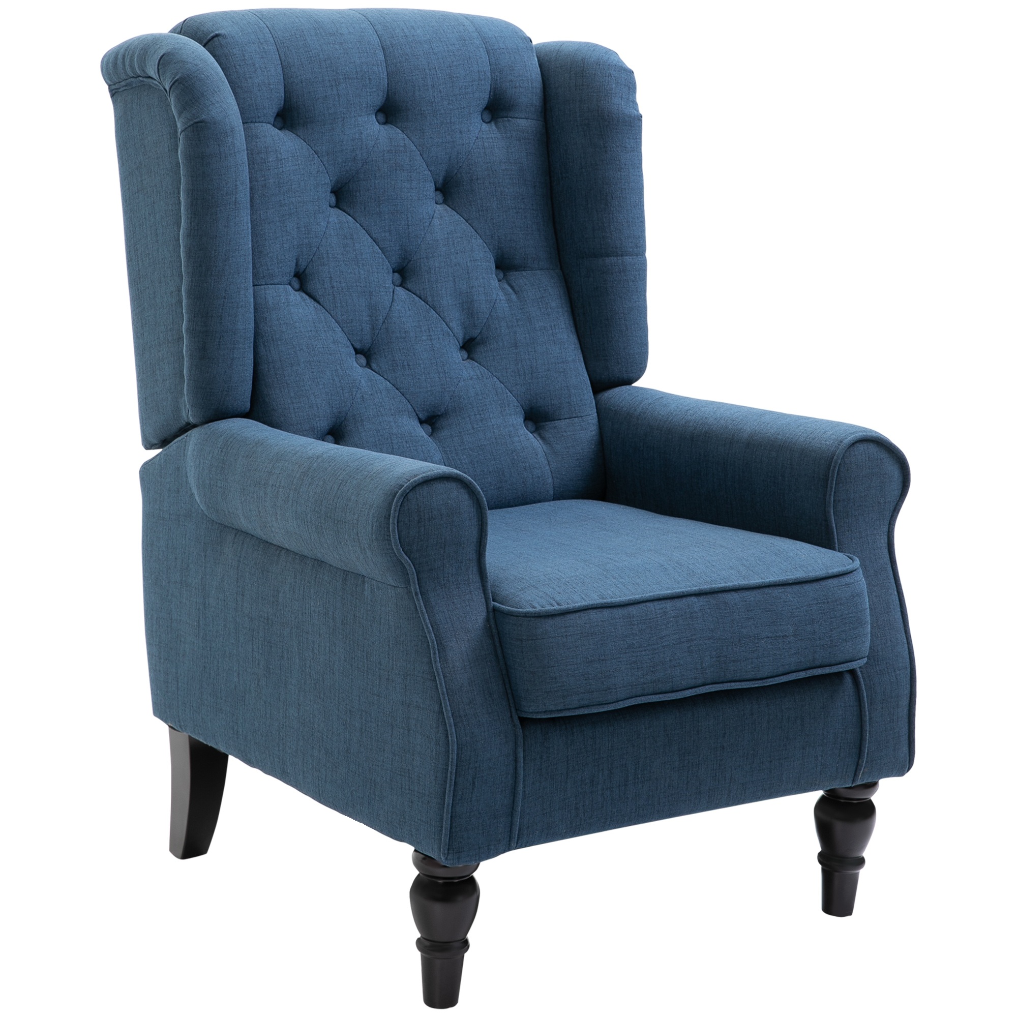 Elegantne seljatoega tugitool, paksult polsterdatud, eemaldatava kattega, 74 x 86 x 102 cm, sinine