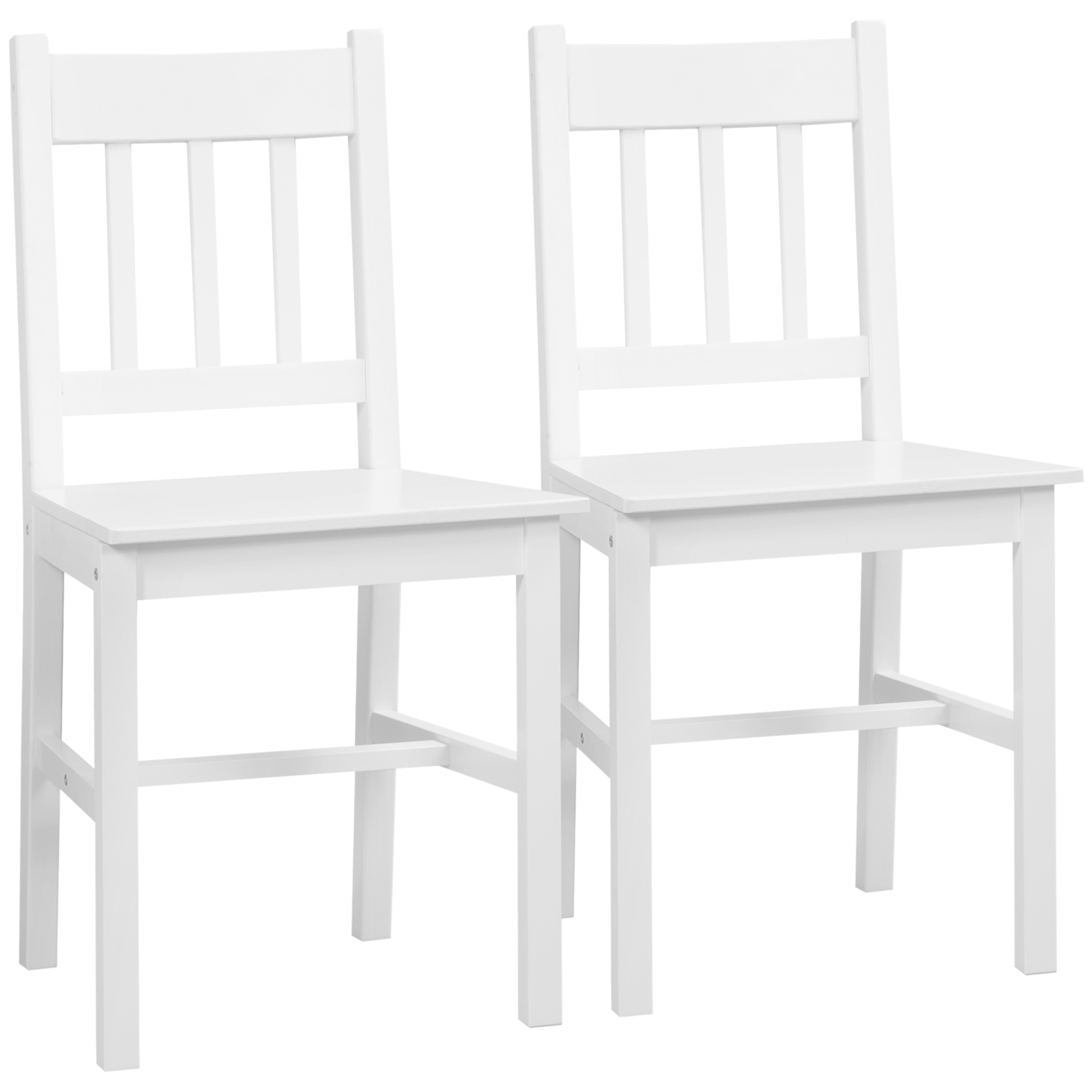 2 söögitooli komplekt, köögitoolid, täispuit, 41 cm x 46,5 cm x 85,5 cm, valge