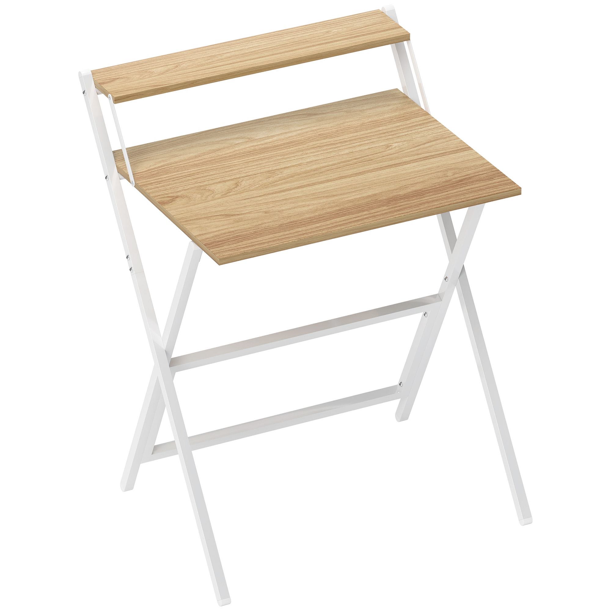Kirjutuslaud monitorialusega, 70 cm kokkupandav arvutilaud kodukontorisse, väikestesse ruumidesse, naturaalne
