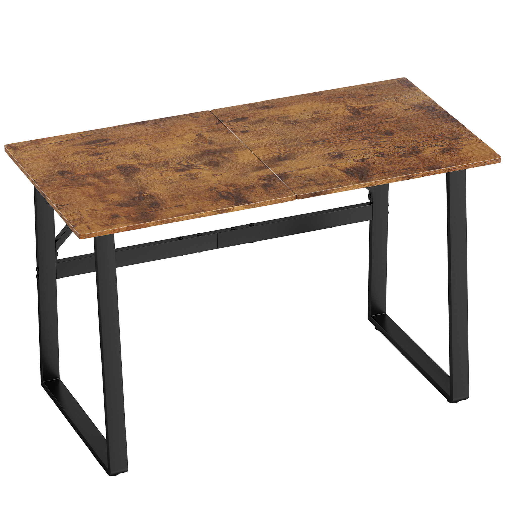 Kirjutuslaud, arvutilaud terasraamiga, kontorilaud, arvutilaud, 120x60x76cm, maalähedane pruun + must