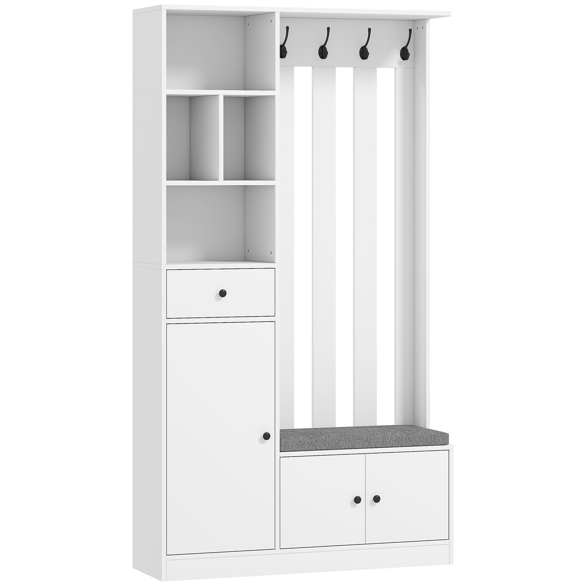 180 cm riidekapp riidepuurestiga, kingapink, 4 konksu, avatud riiulid, MDF, valge