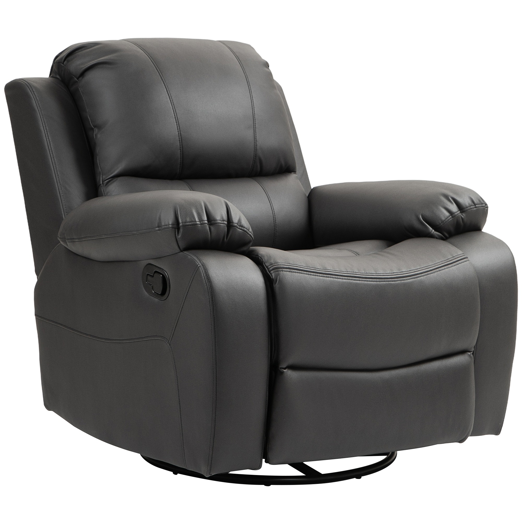 Lamav tugitool, reguleeritava seljatoe ja jalatoega, pöörlev, kuni 150 kg, terasraam, 93 × 100 × 98cm, must