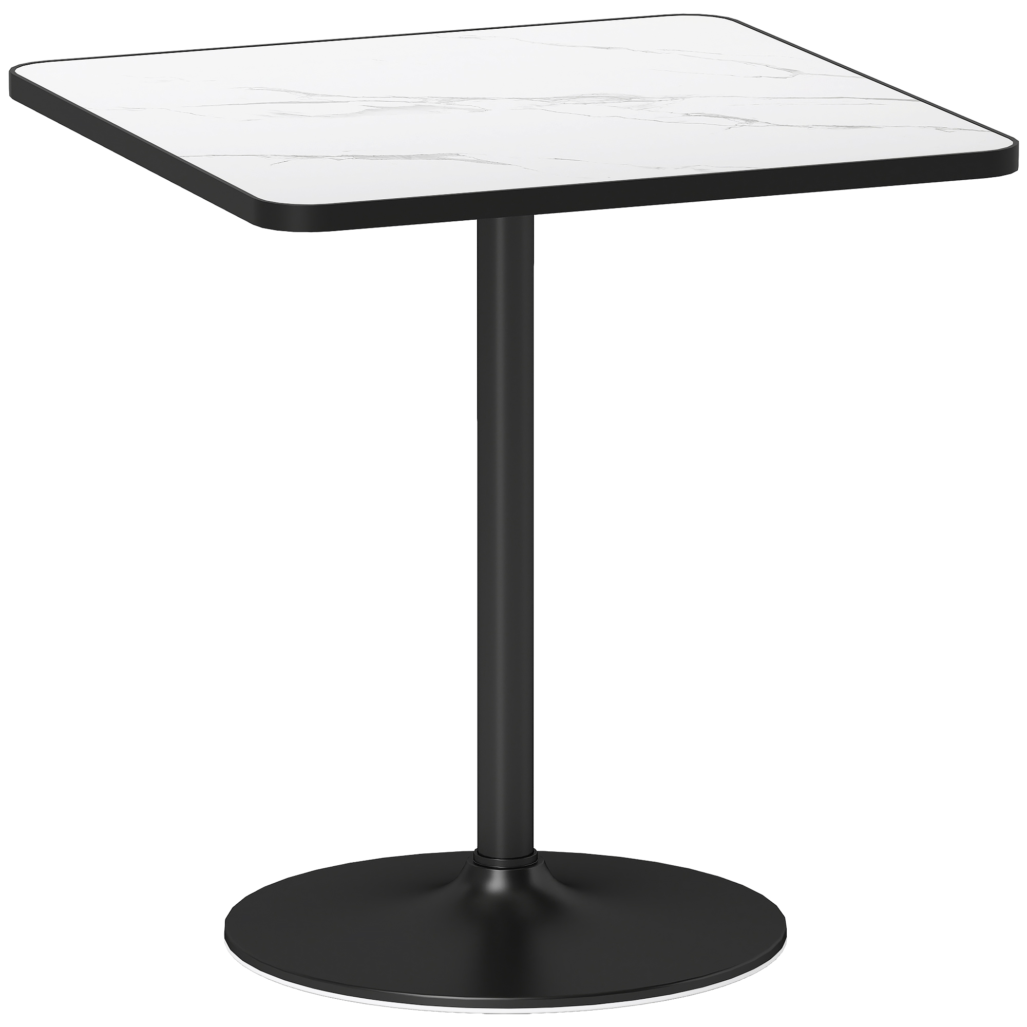 Söögilaud, 70 x 70 cm ruudukujuline köögilaud 4 inimesele marmori imitatsiooniga kööki, valge