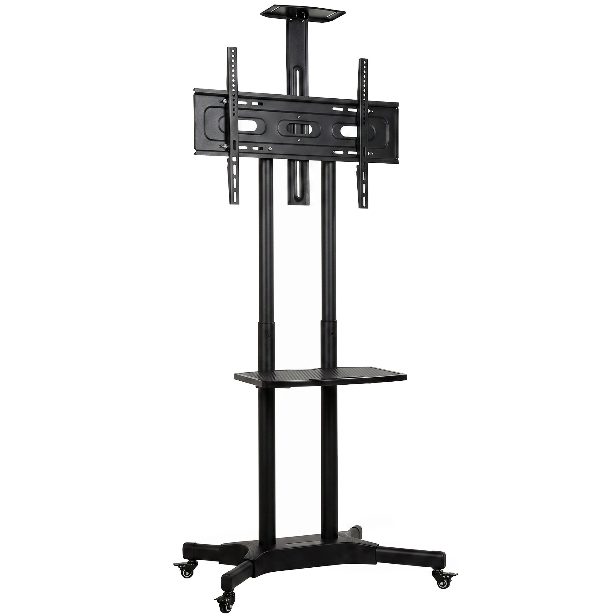 Rulltelleriga telerialus 32–75-tollistele teleritele, kõrgusega reguleeritav, 2 riiuliga, metall, max VESA 400x600 mm