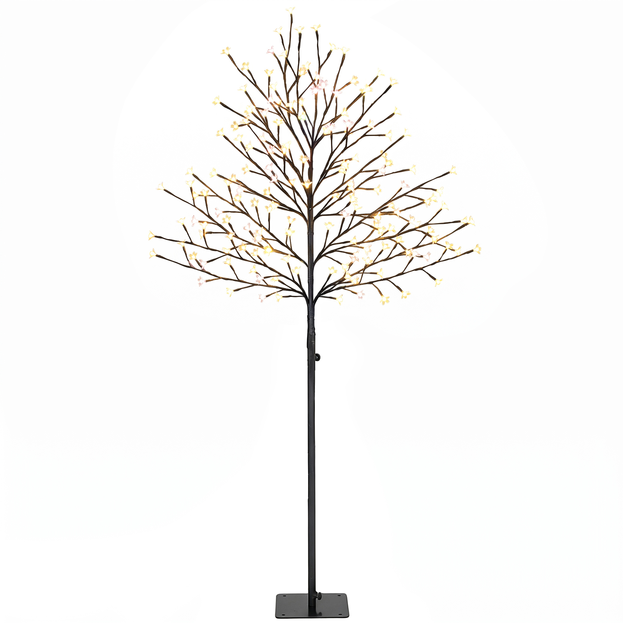 LED-kirsipuu 150 cm 160 LED-iga, kunstvalgustusega puu 20 painduva oksaga, jõulukaunistus