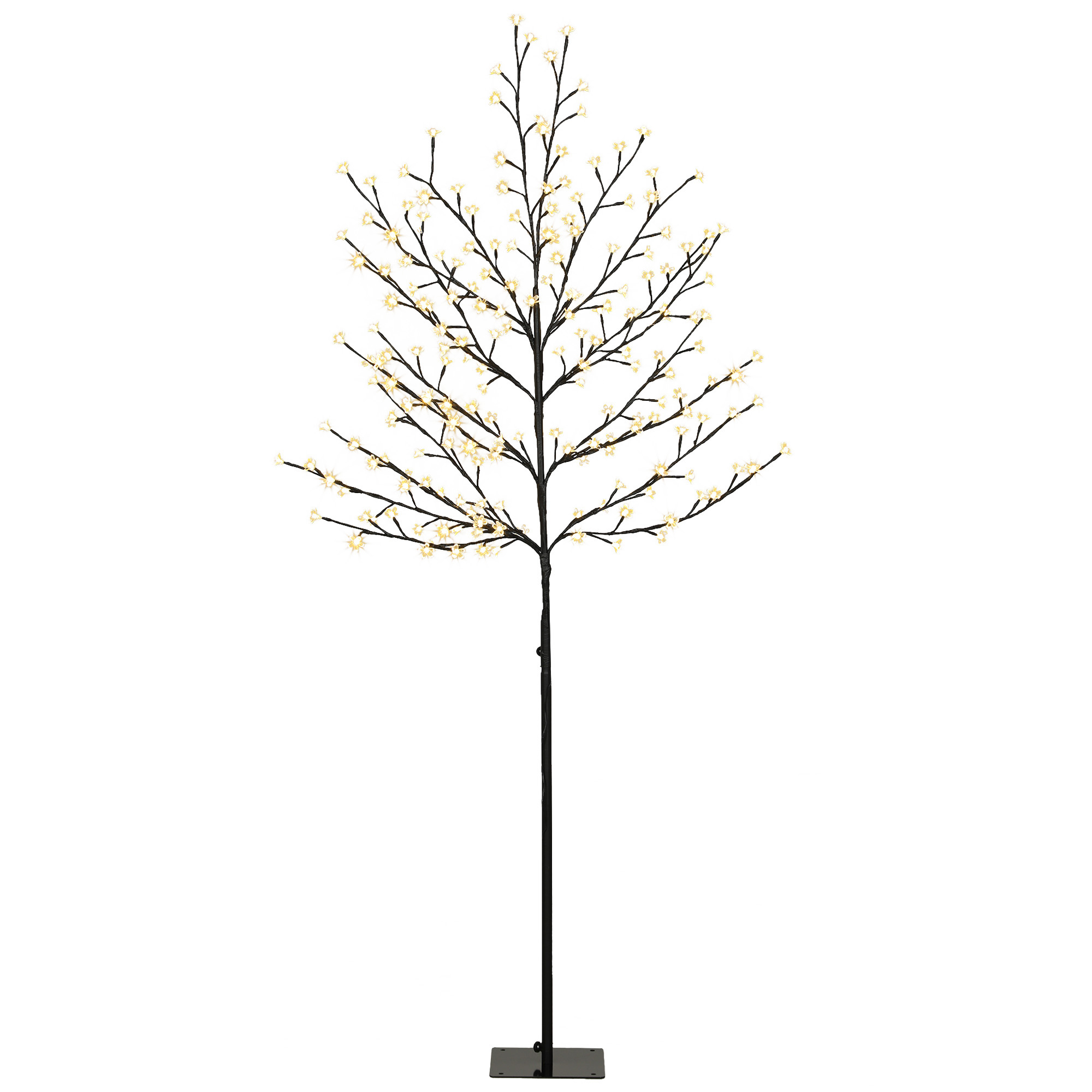 LED-kirsipuu 180 cm 200 LED-iga, kunstvalgustusega puu 20 painduva oksaga, jõulukaunistus