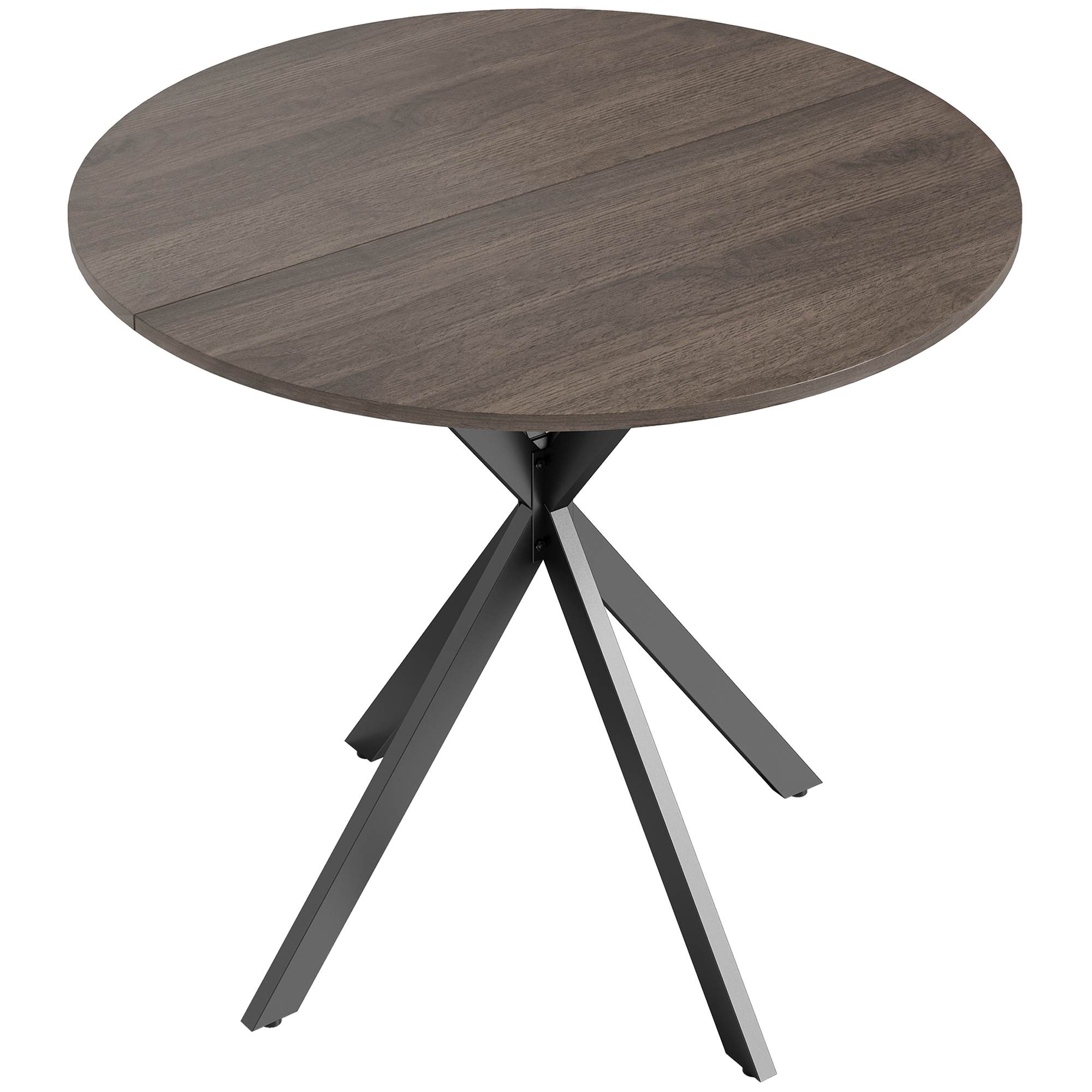 Ümar köögilaud 80 cm, metallraami ja pruuni plaadiga