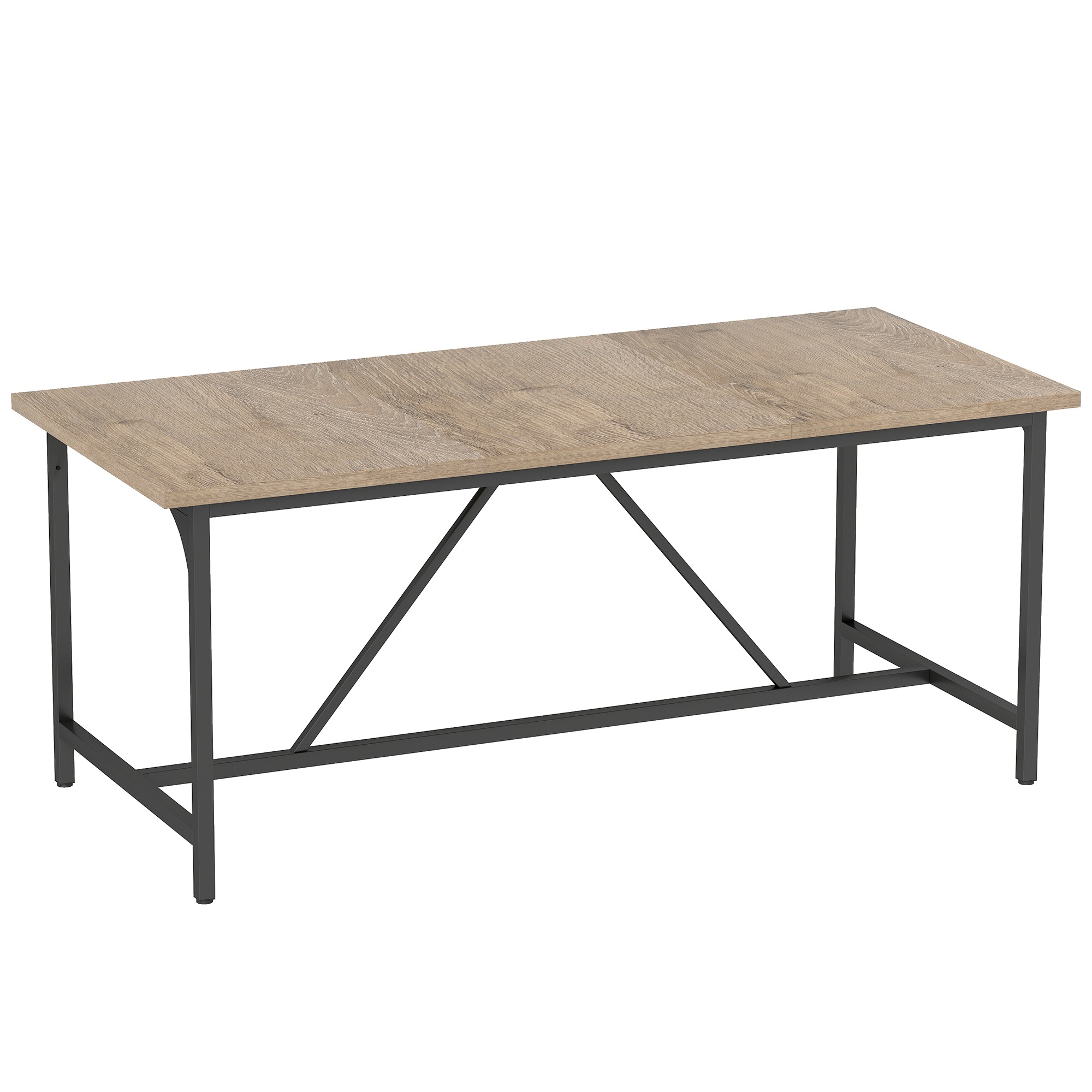 Söögilaud 6-8 inimesele. Moodne ristkülikukujuline köögilaud puiduimitatsiooniga, 180 x 80 x 75,5 cm, naturaalne