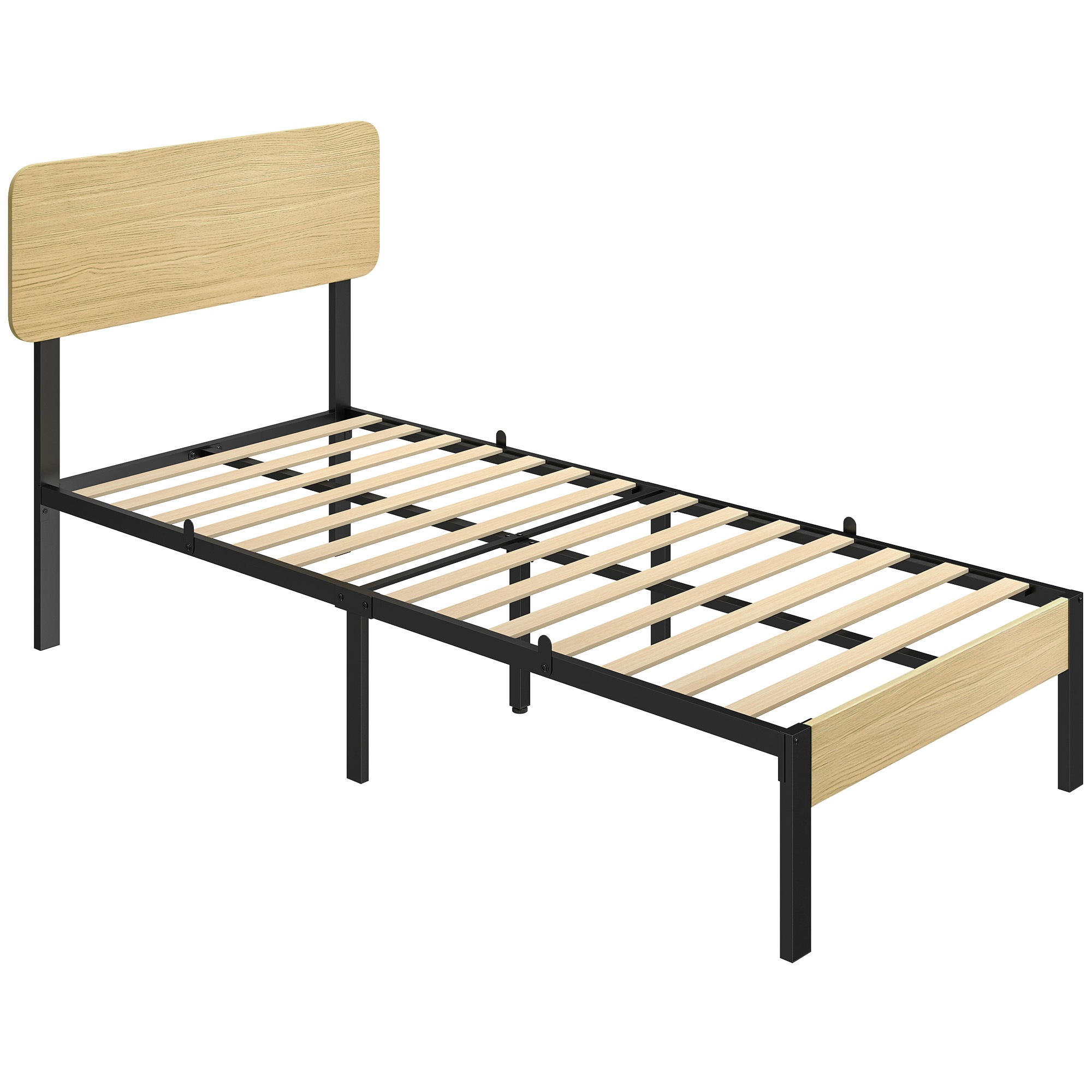 Voodiraam 90 x 200 cm peatsiga, platvormvoodi, üheinimesevoodi panipaigaga voodi all