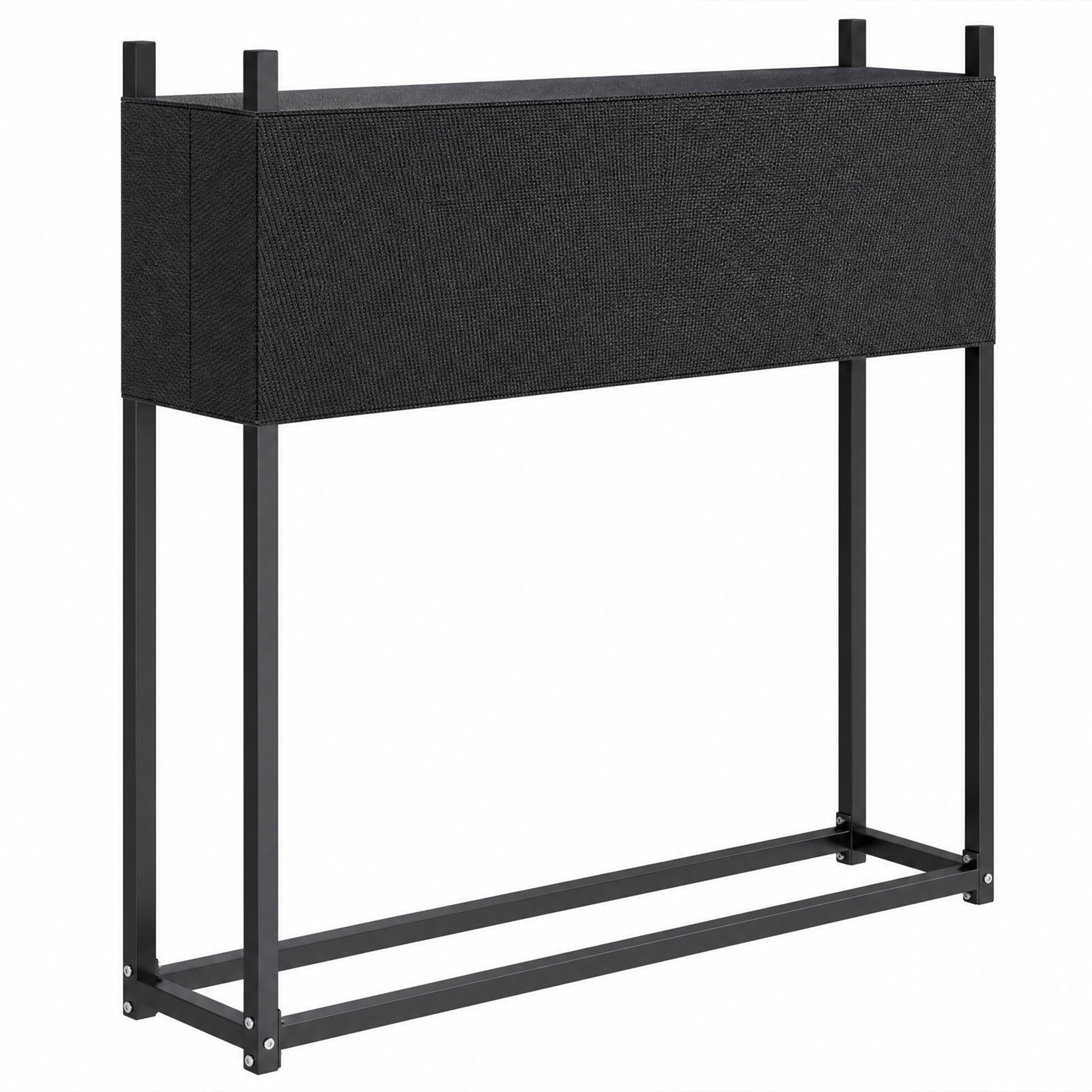 Küttepuude riiul 106 x 25 x 113 cm, 600D Oxford kattega küttepuude riiul, terasraam, kuni 250 kg, must