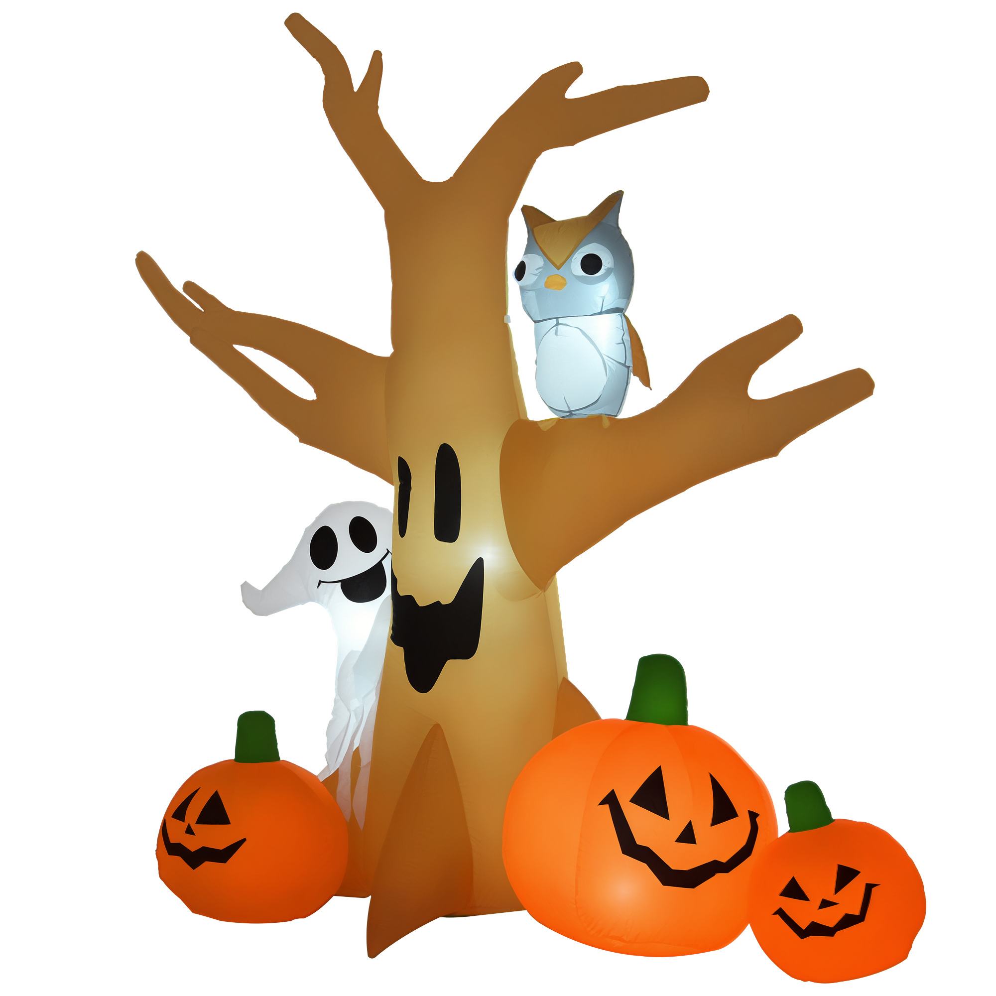 Halloweeni täispuhutav kummituskuju, valgustatud kaunistus 120/240 cm (täispuhutav kummituspuu)