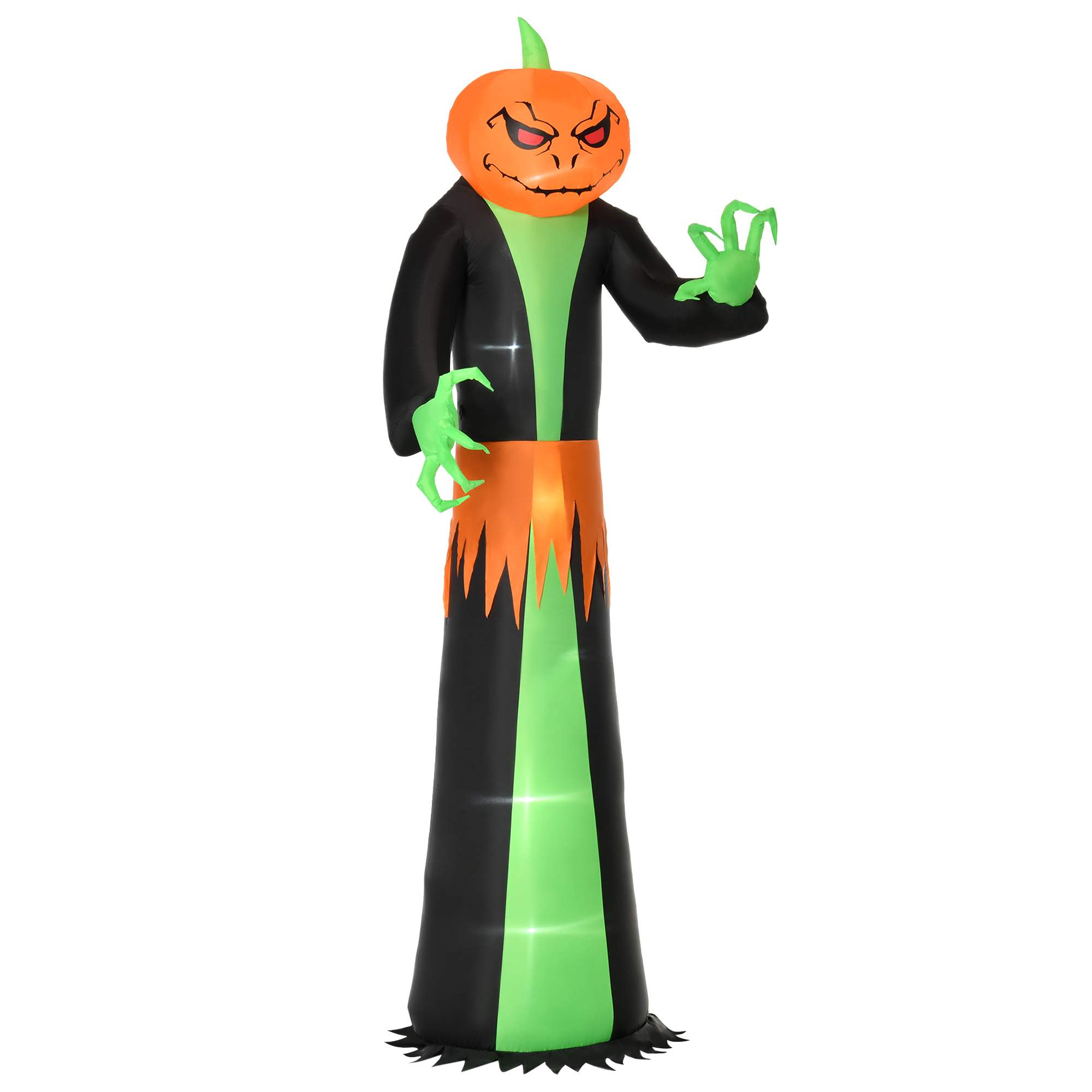 LED-tuledega halloweeni kummitus, isetäituv, koos puhuriga, 100 cm x 96 cm x 270 cm, roheline + kollane + must