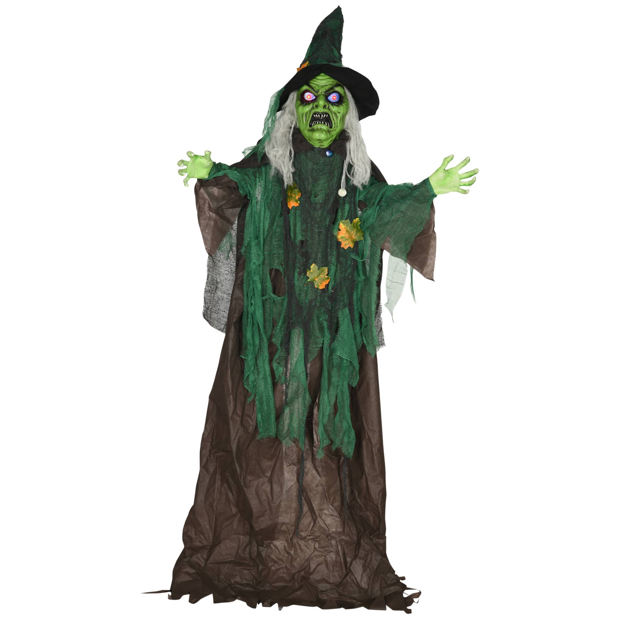 Halloweeni nõid, Halloweeni kaunistus, helifunktsioon, liikumisandur ja LED-tuled, 60 cm x 18 cm x 183 cm