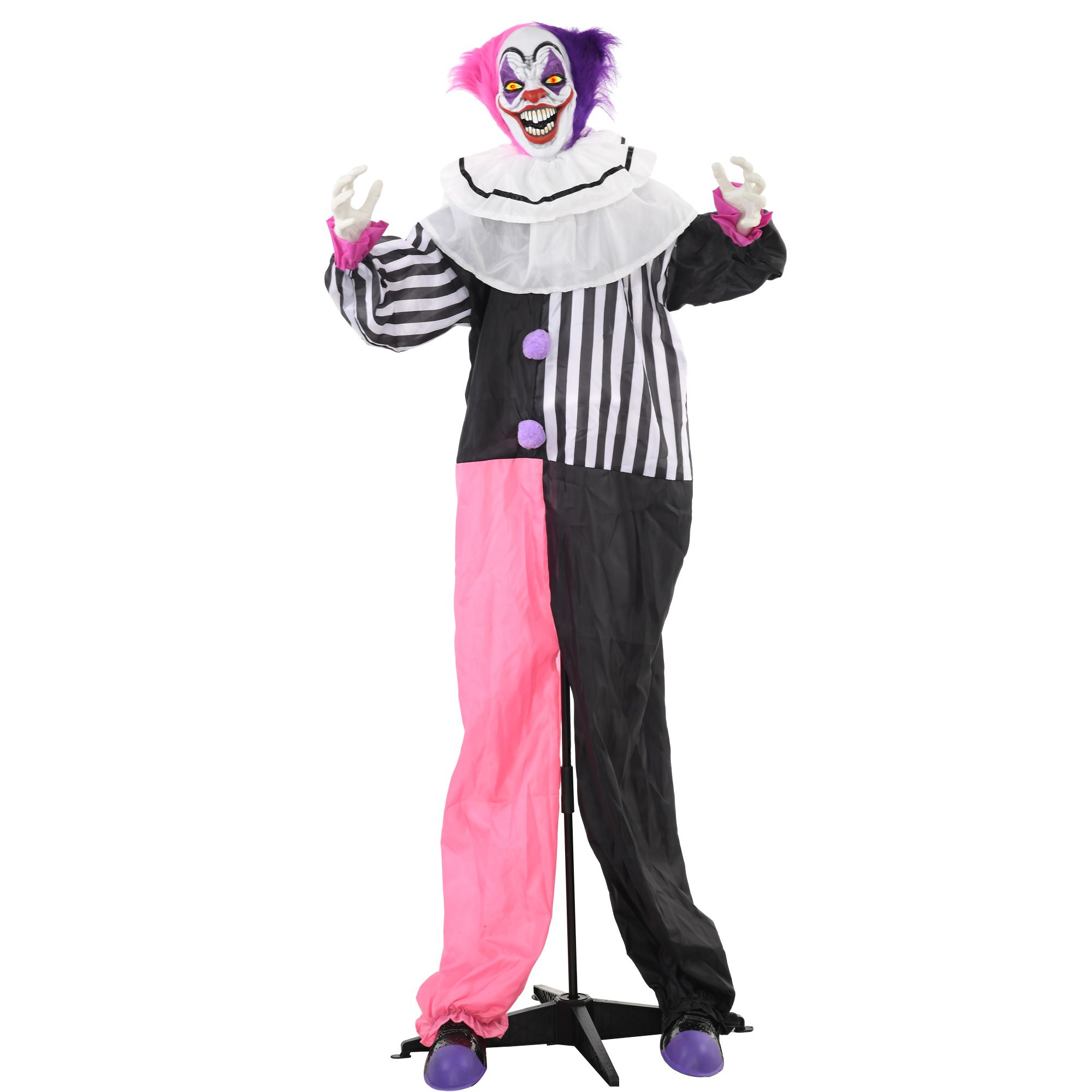 Jube kloun Halloweeni kaunistus, liigutatav, naerufunktsioon, roosa+lilla