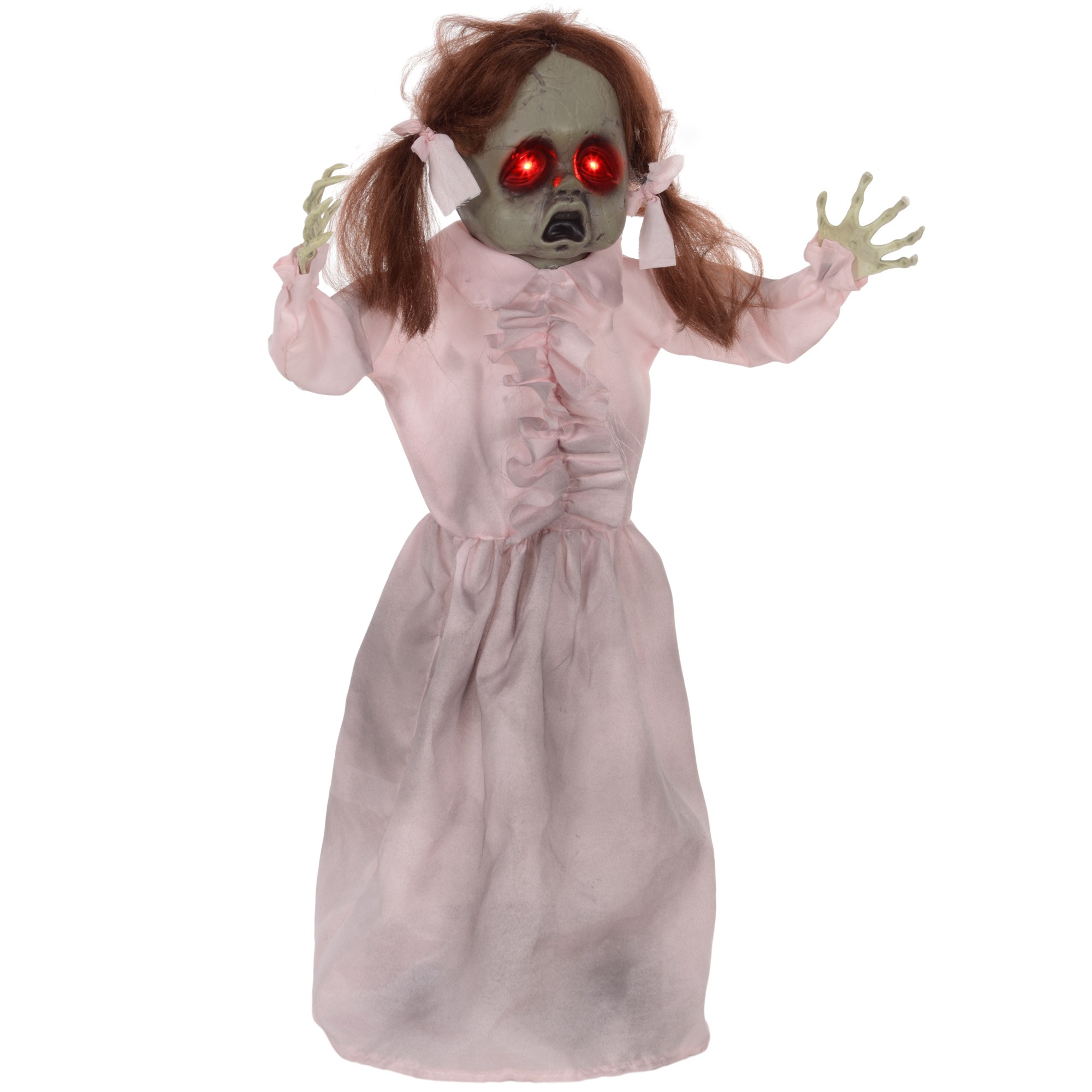 Õudusnukk, halloweeni kaunistus, aktiveeritav heli/puudutusega, punased silmad, heli, 76 cm