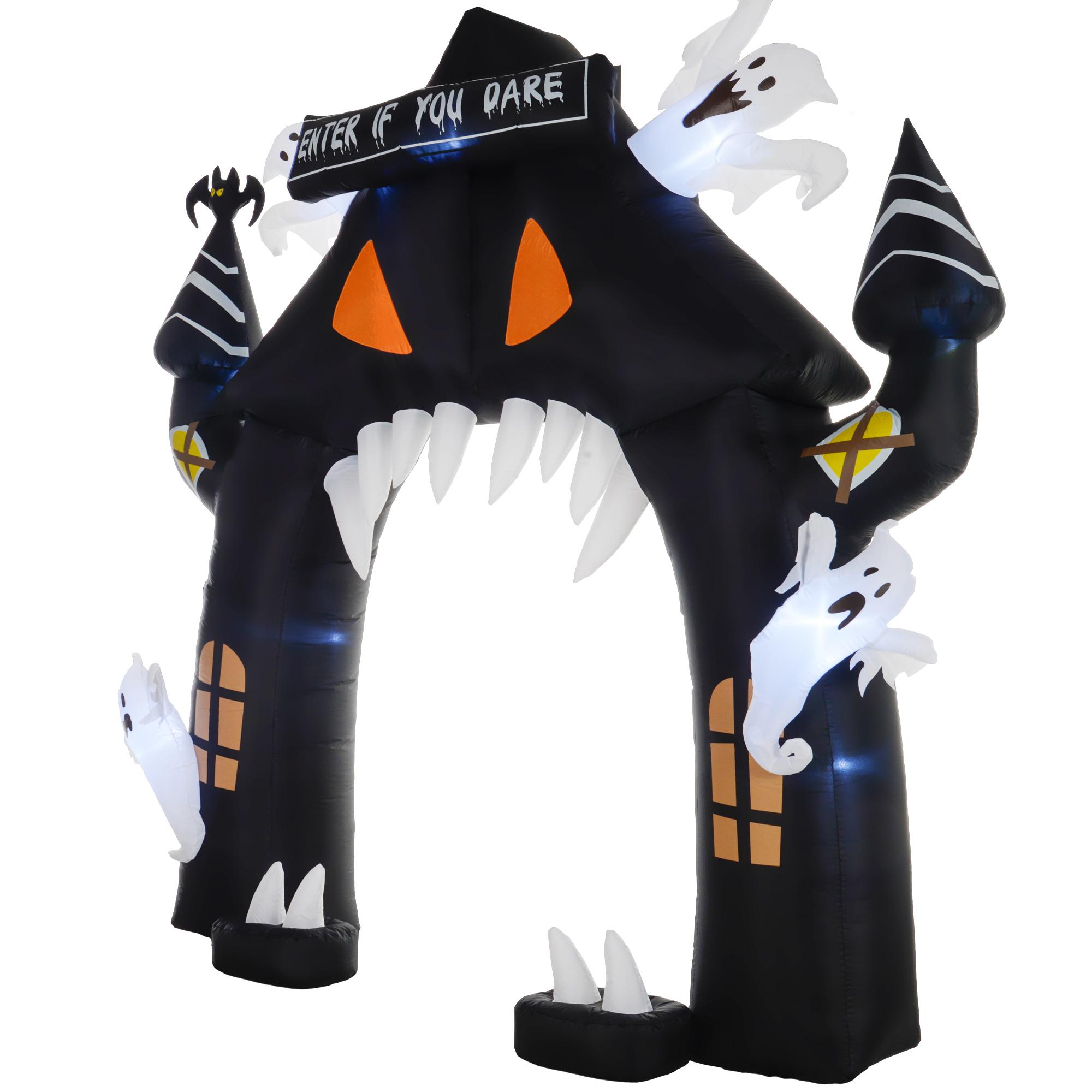 Täispuhutav Halloweeni kaar, 4 kummitust, LED-tuled, veekindel, 300 x 76 x 300 cm