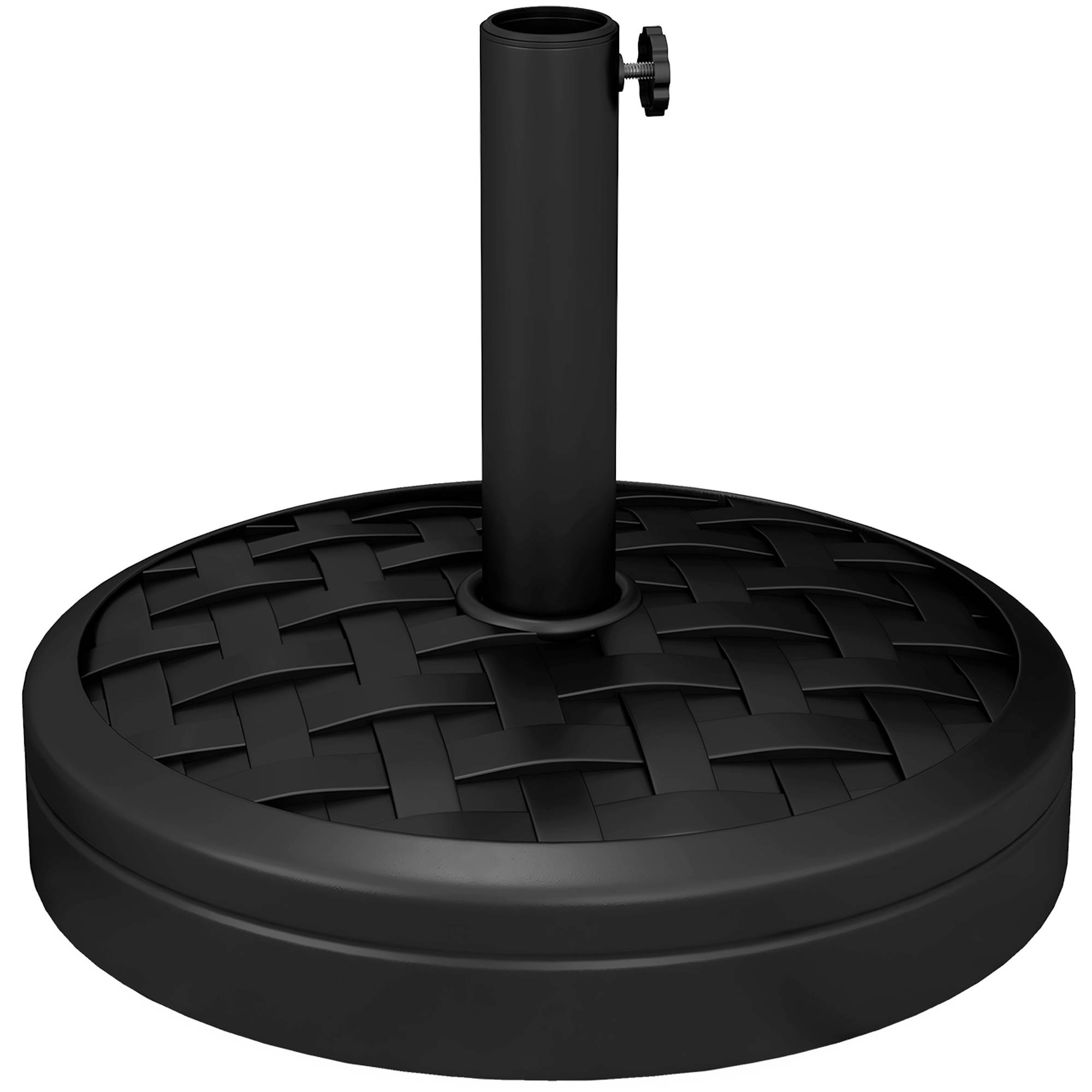 Ümmargune betoonist päikesevarjualus, 18 kg, 32/38/48 mm varrele, must