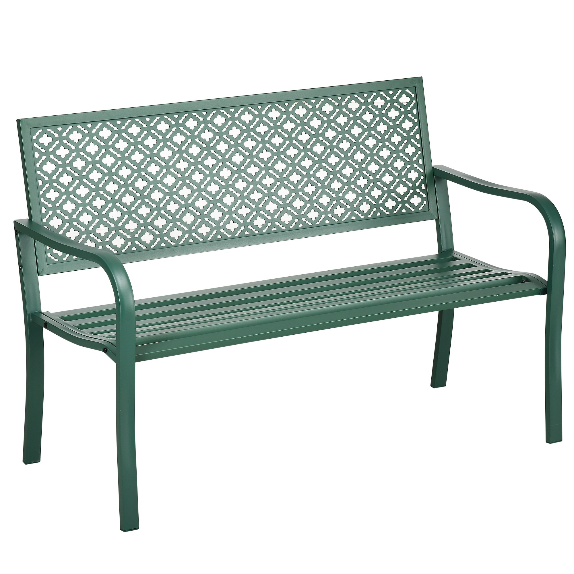 Metallist aiapink, kahekohaline, ilmastikukindel, 127 cm x 63 cm x 83 cm, roheline