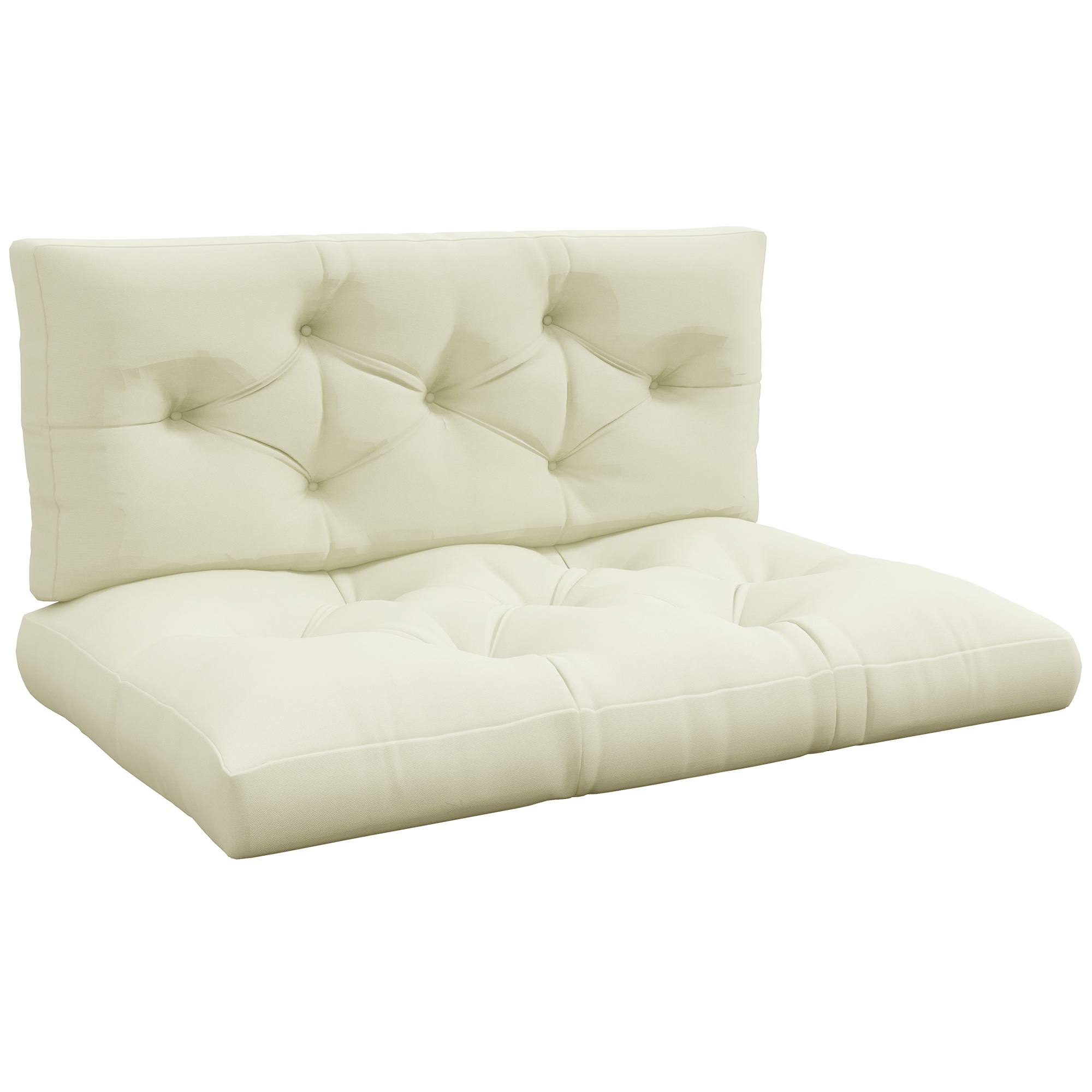 Istmepadi, istmepadi, polsterdatud istmepadi, nööpnõeltega, 120 x 80 x 12 cm, kreemvalge