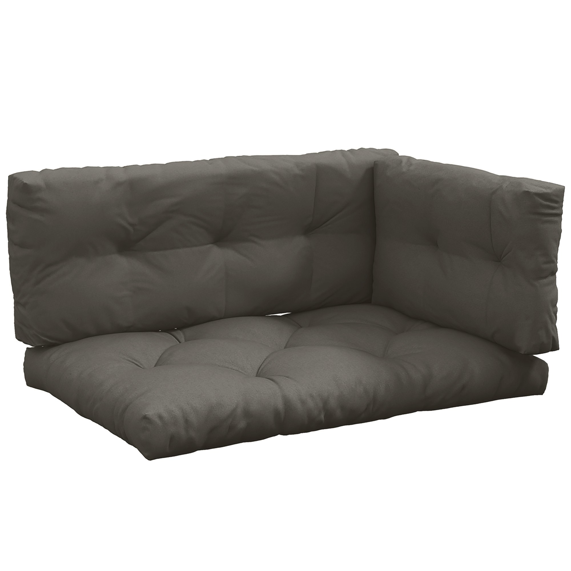 Ilmastikukindel nööbituftitud aiamööbli istmepadi, 120 × 80 × 12 cm, hall