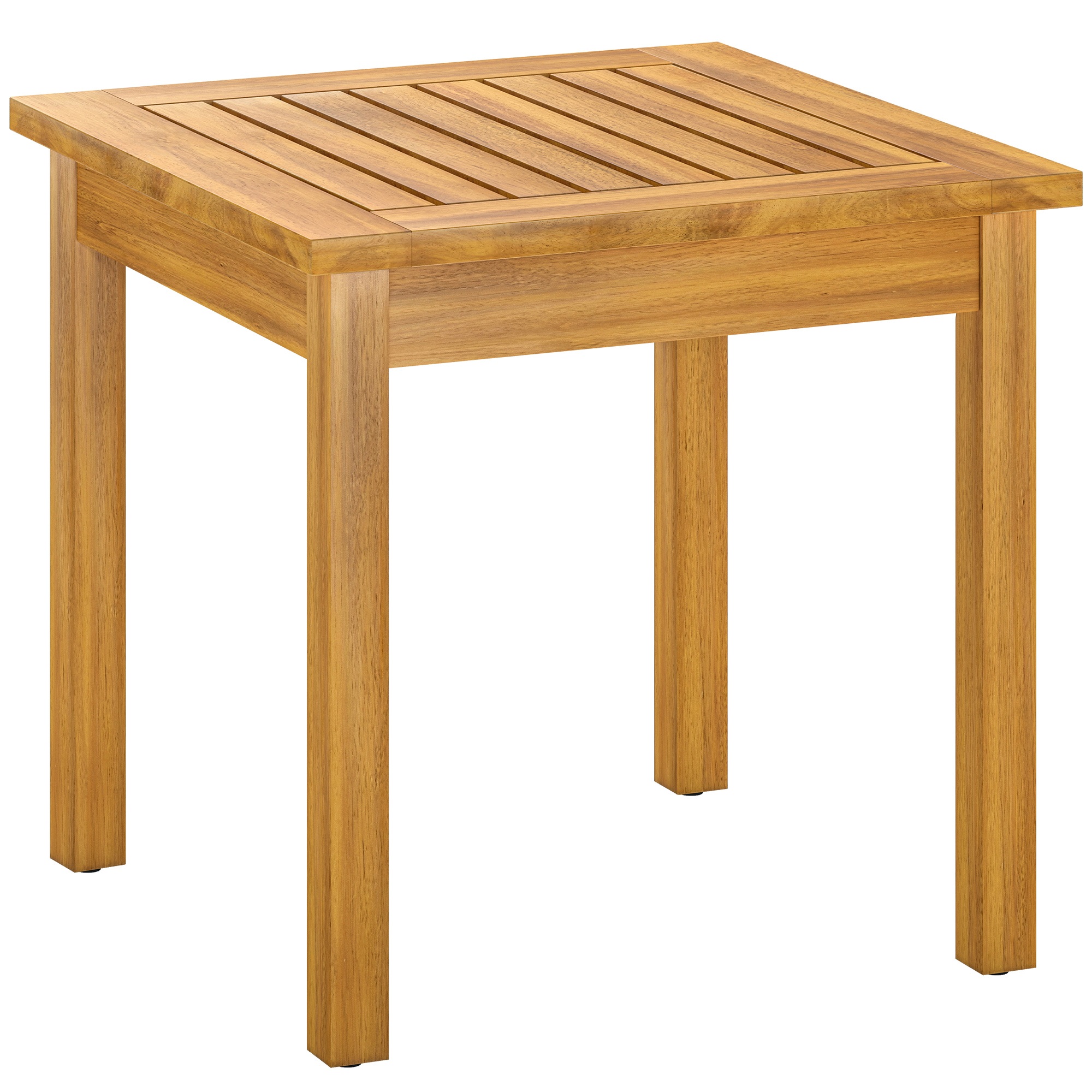 Külglaud 48 x 48 cm, ilmastikukindel aialaud liistudest disaini ja reguleeritavate jalgadega, ruudukujuline