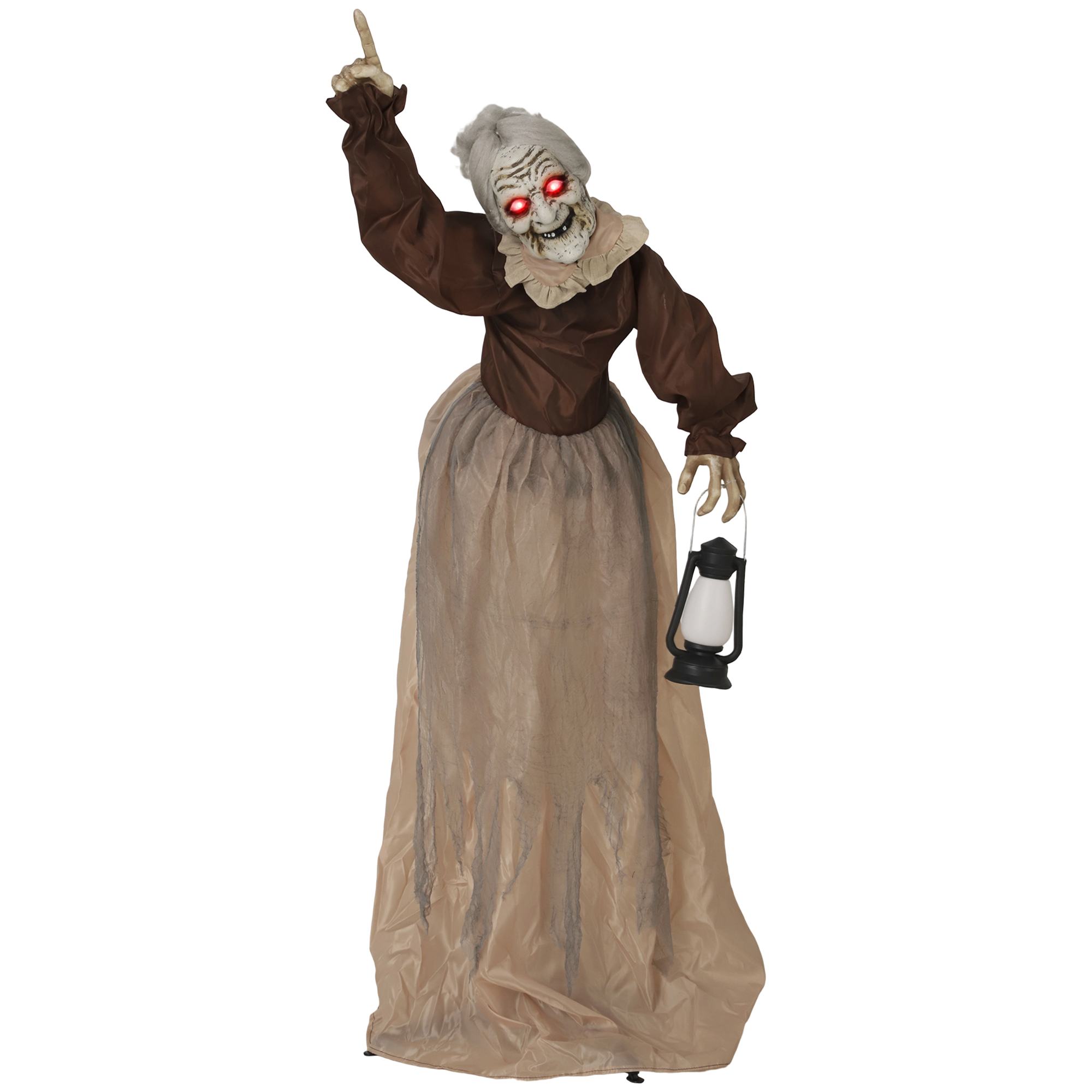 150 cm halloweeni kaunistus, halloweeni nõid LED-tulede, helifunktsiooni, reguleeritavate käte ja peaga