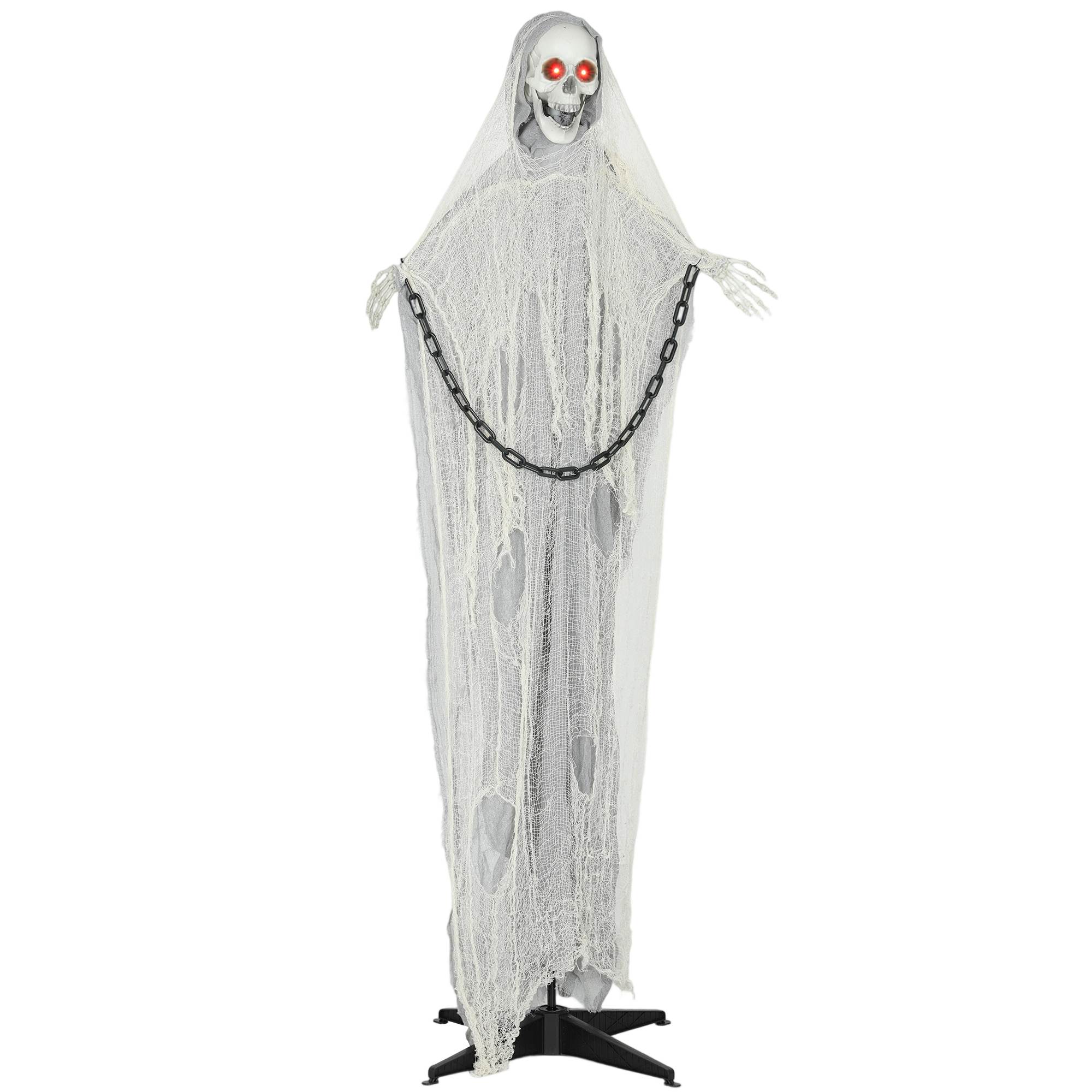Halloweeni kaunistus Grim Reaper õues 183cm animeeritud rääkiv Grim Reaper helendavate silmade ja jubeda heliga Halloweeni kaunistus uksele, aeda, peole, õue, kummitusmajja