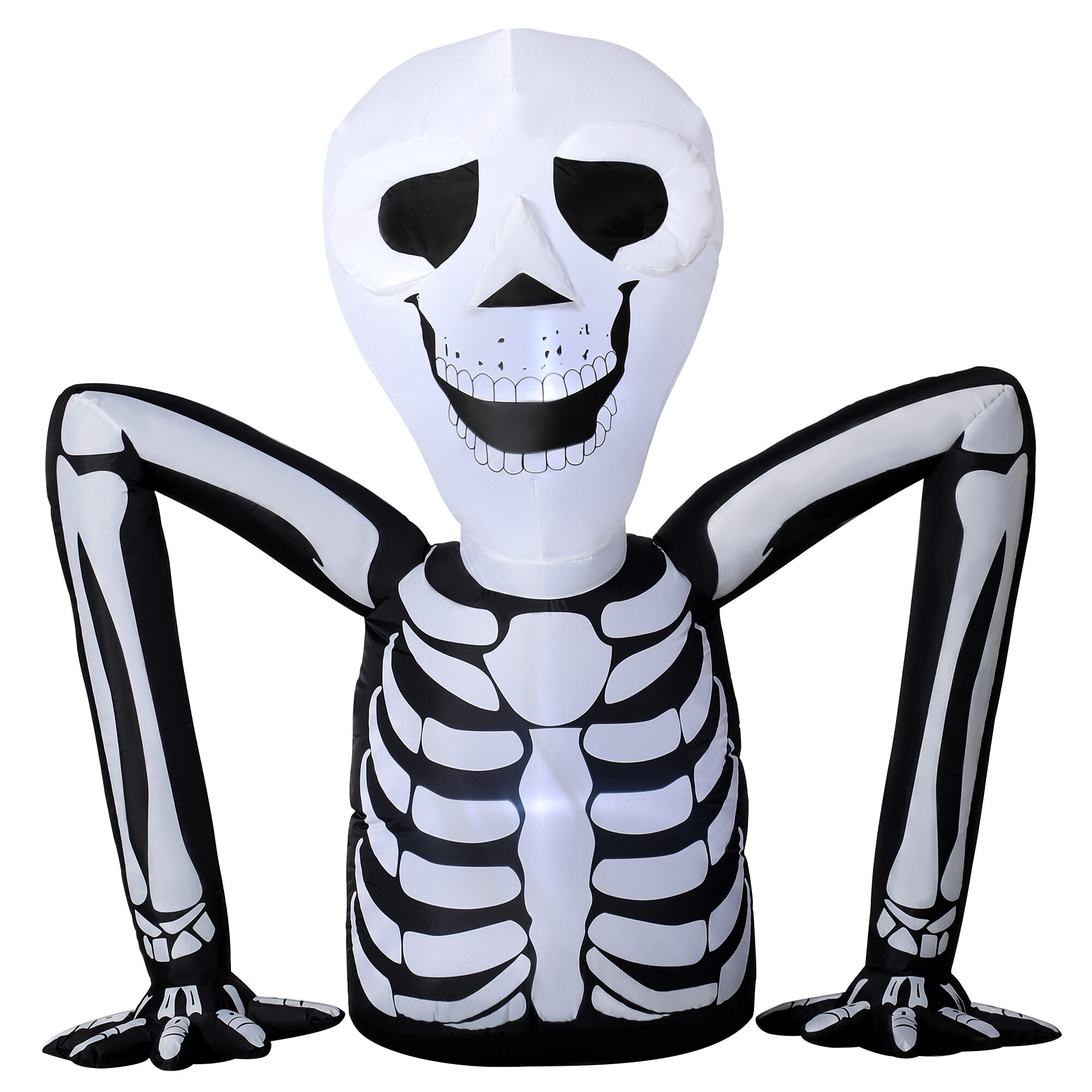 Täispuhutav maast välja roomav Halloweeni skelett LED-valgustusega