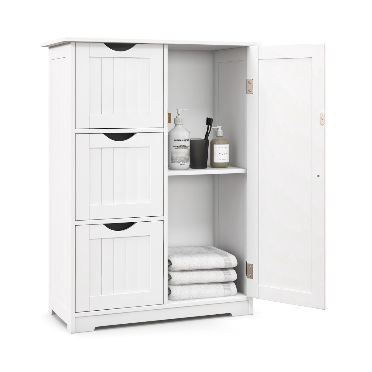 3 sahtliga vannitoakapp 60 x 30 x 81 cm valge